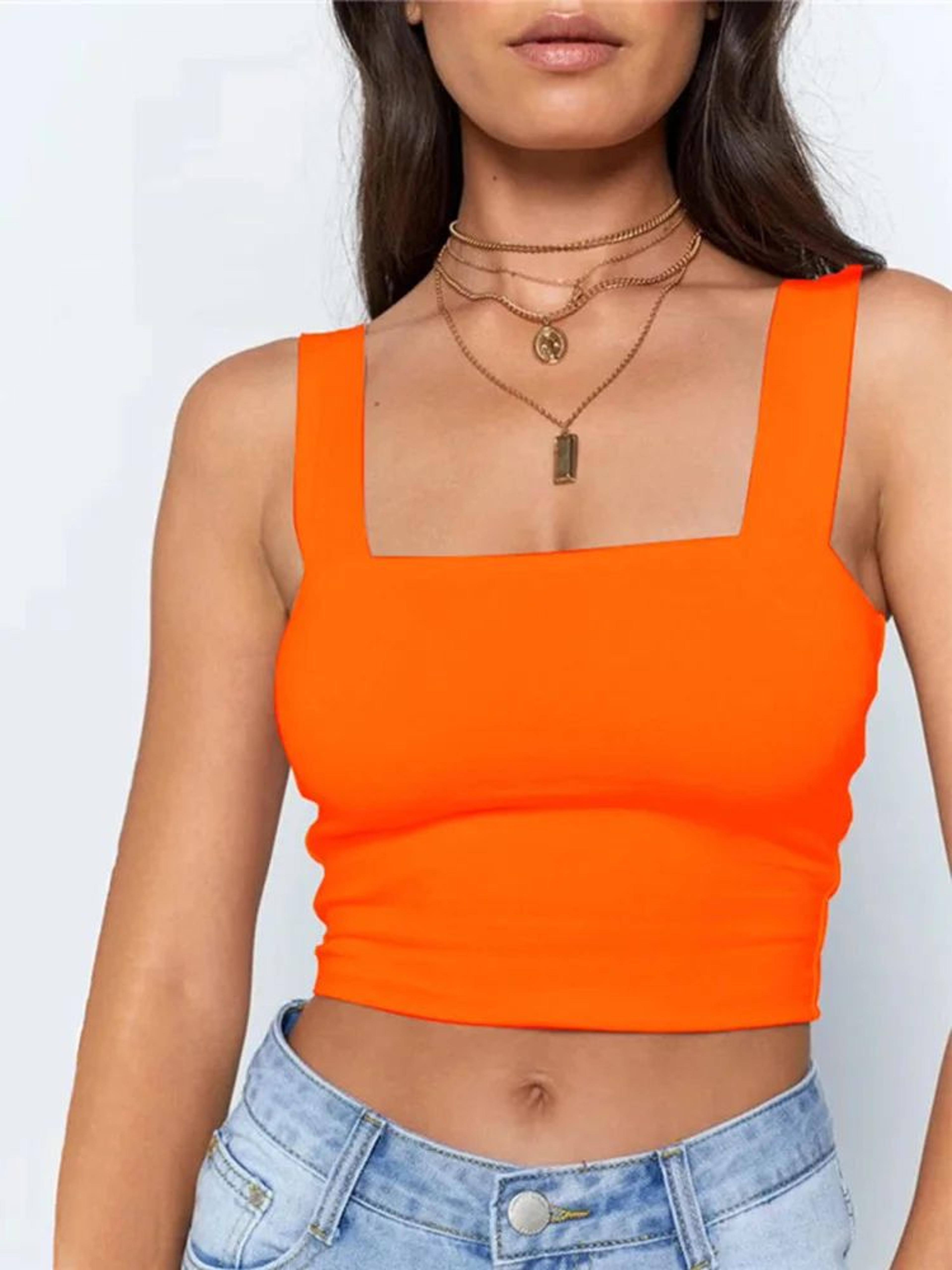 Dozw Square Neck Backless Crop Tank Top  High Stretch Sleeveless Summer Basic 8