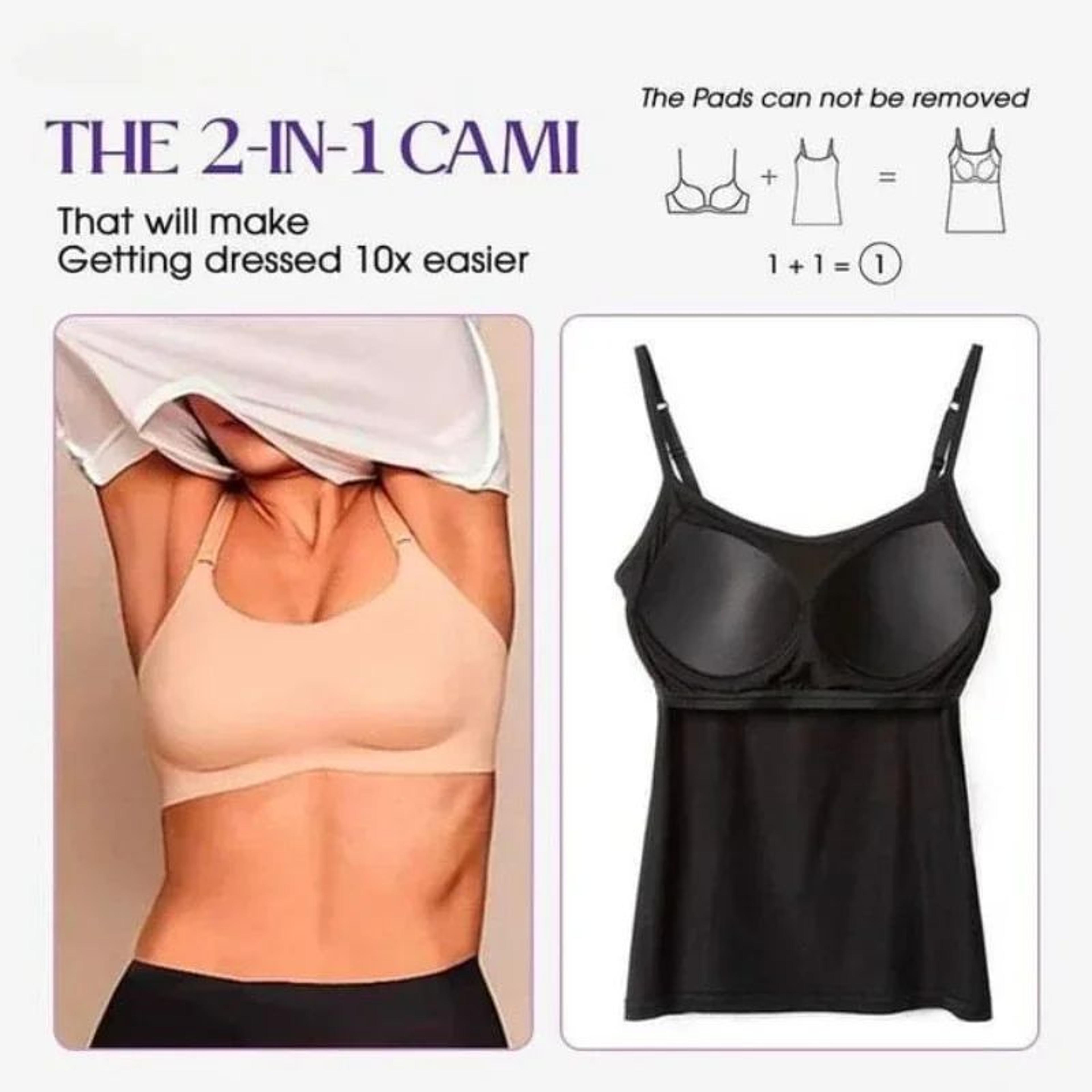 Womens Solid Padded Spaghetti Strap Cami  BuiltIn Bra Sexy Slim Tank Top 2024 5