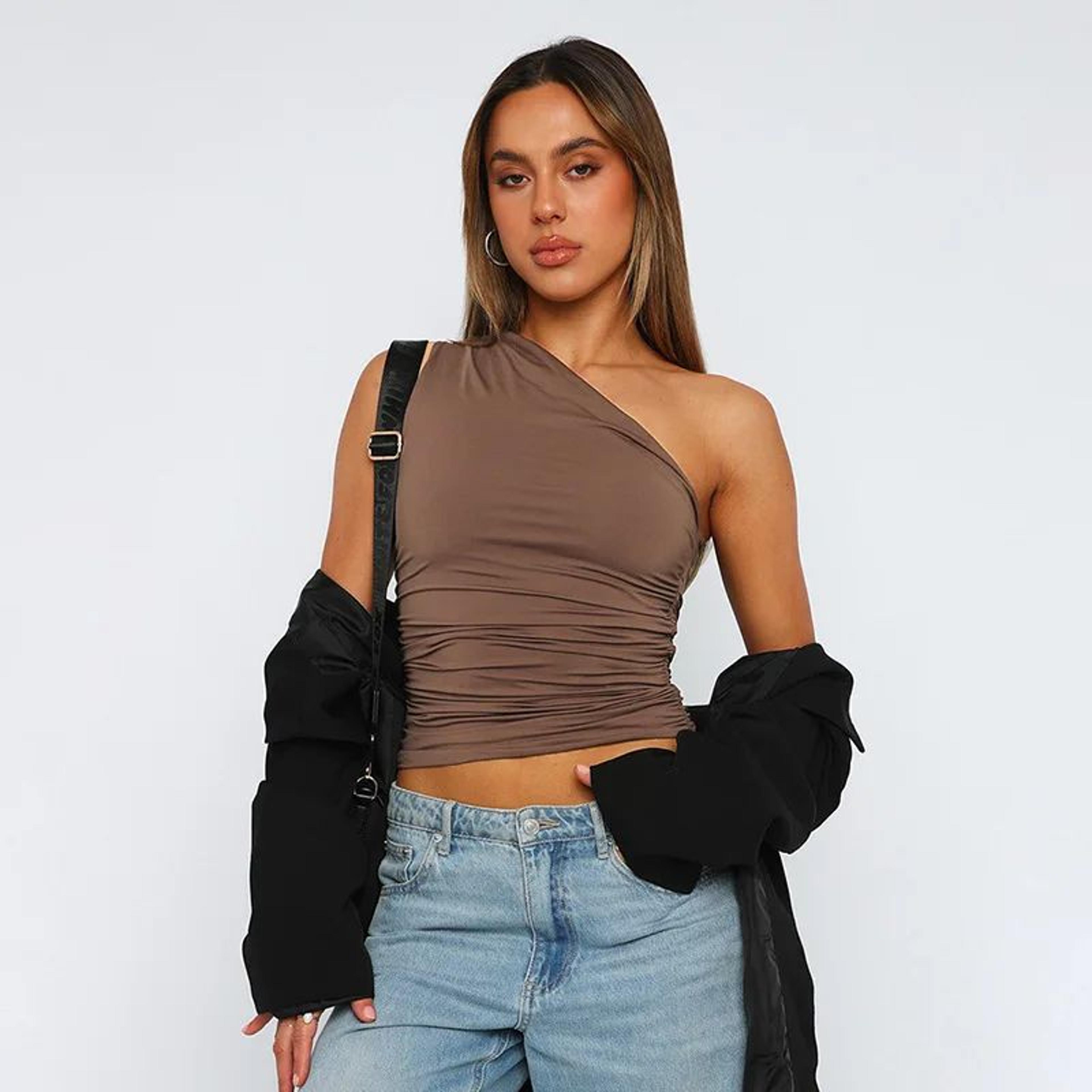 One Shoulder Backless Slim Tank Top  Candy Color Sexy Summer Tee 7