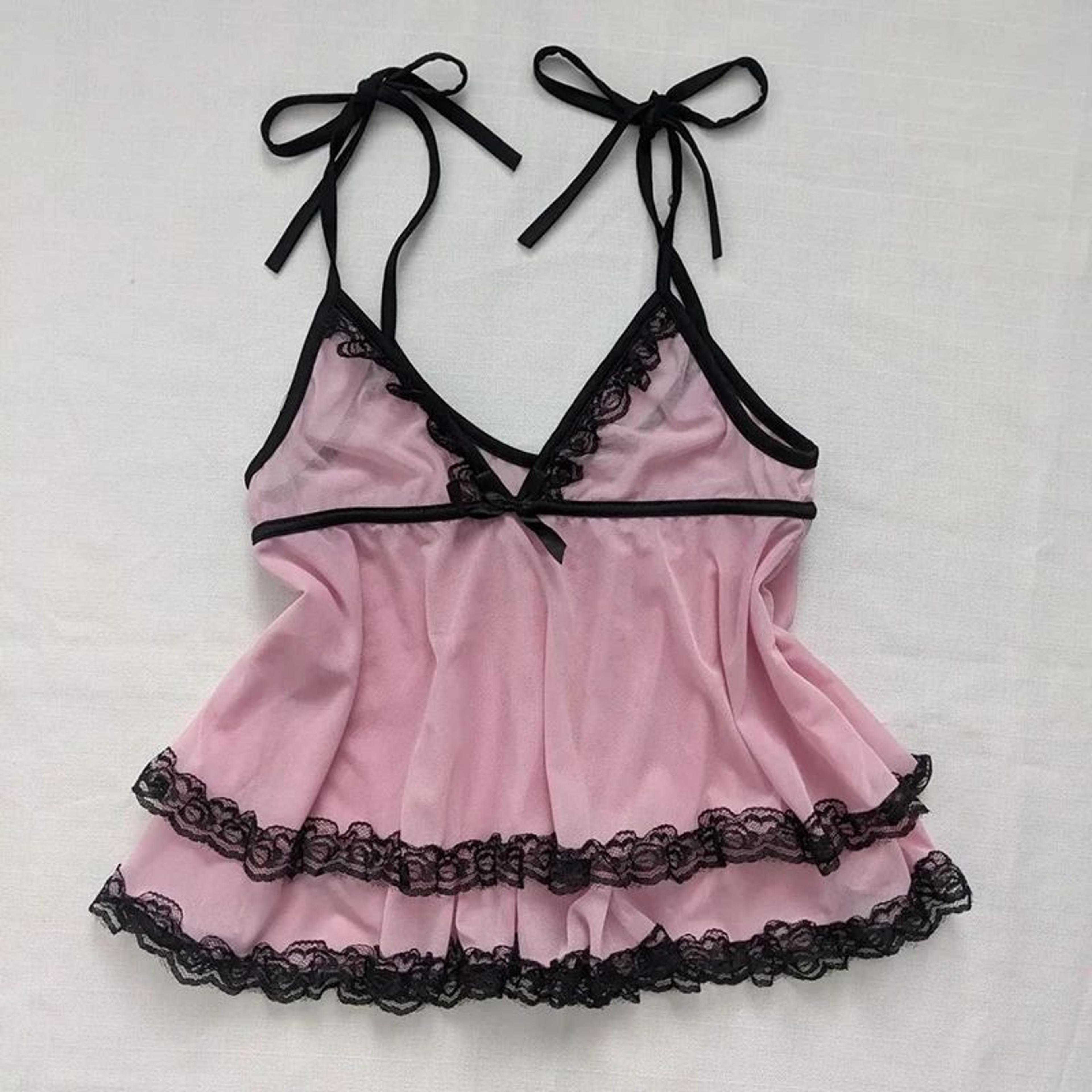 Y2K Lace Sling Backless Tank Top  Goth Coquette Punk Slim Cami 16