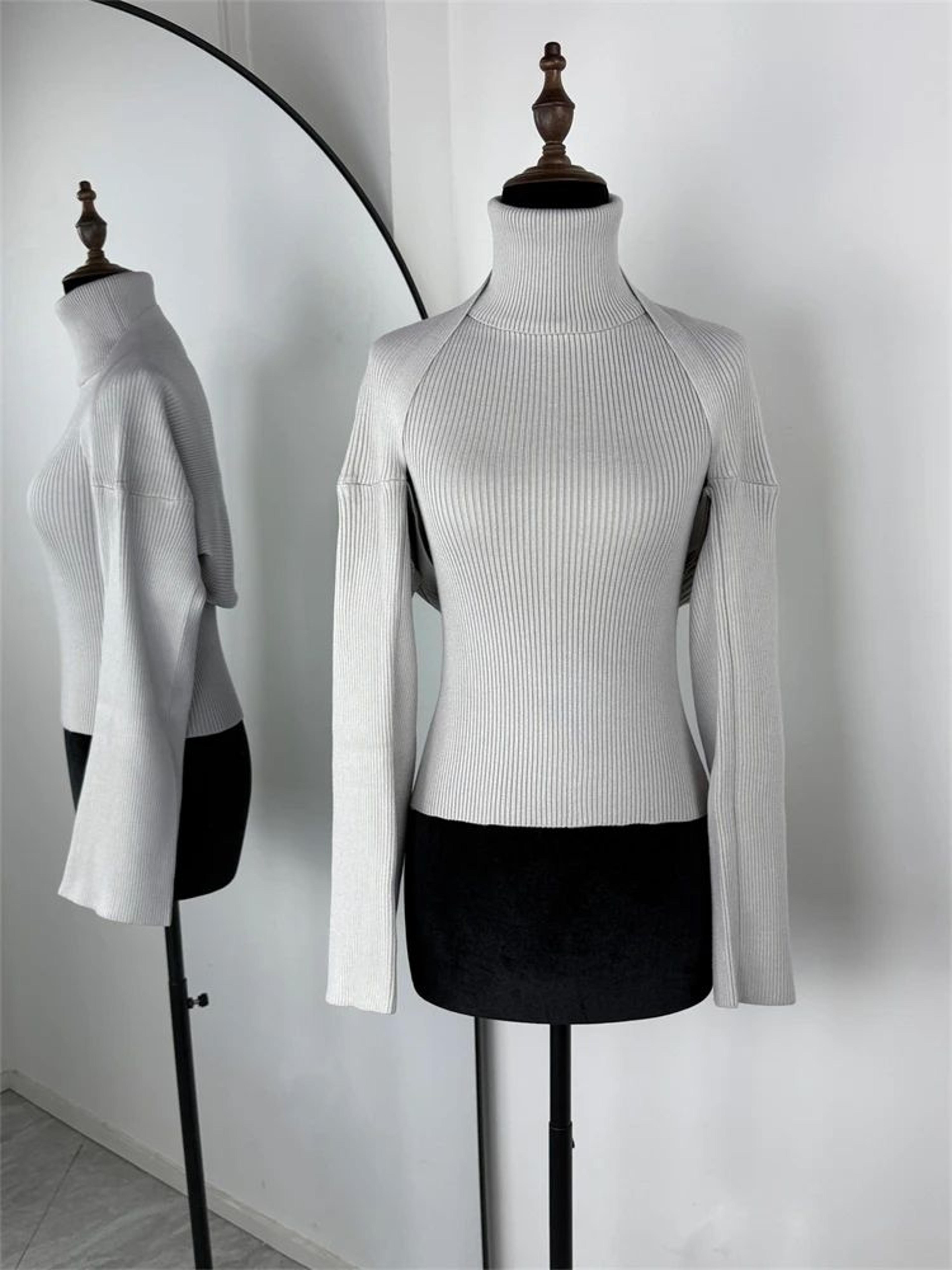 Tornova Trendix Backless Knit Tank Top  Long Sleeve Shawl 2Piece Set For Women 16