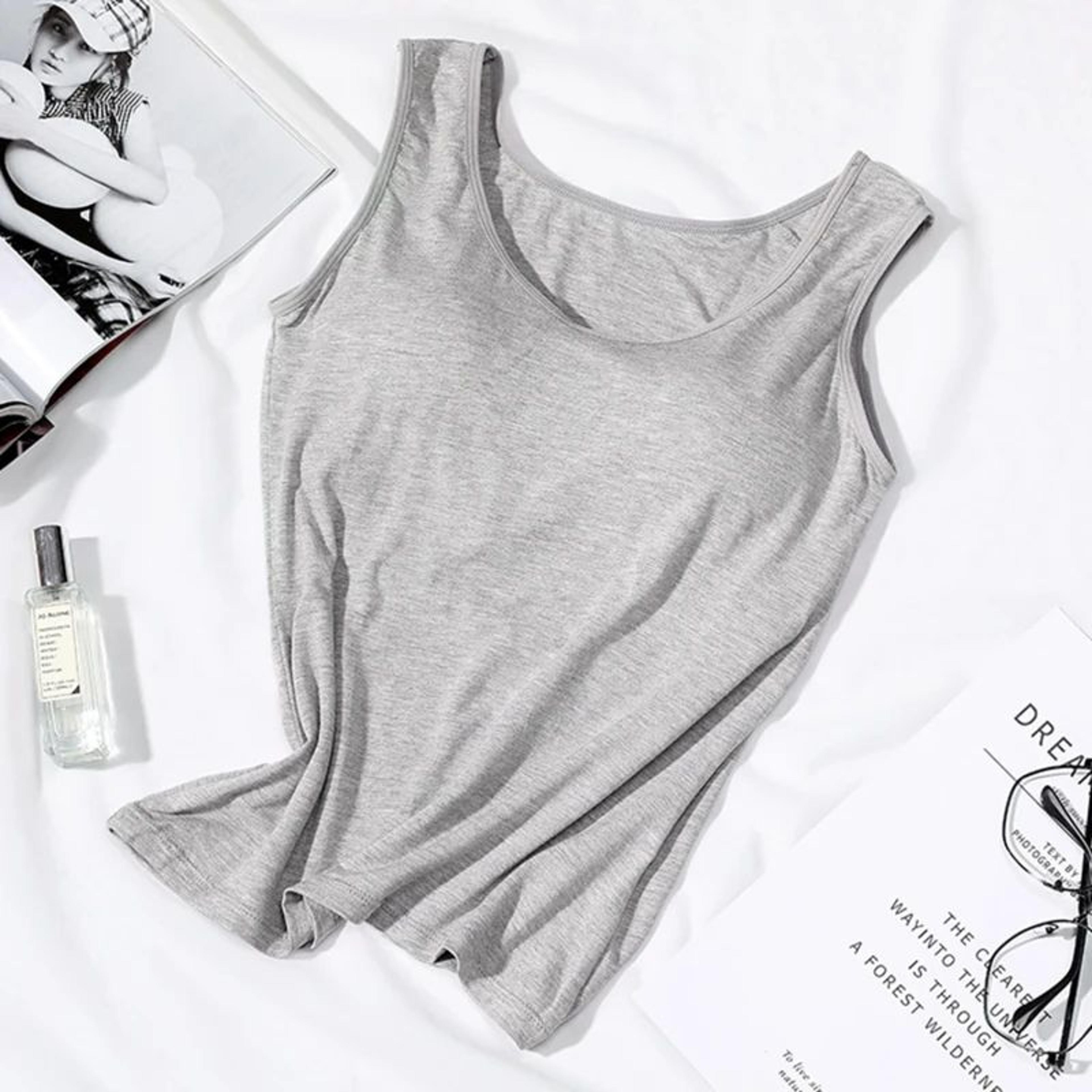 Womens BuiltIn Bra Padded Slim Fit Tank Top 7