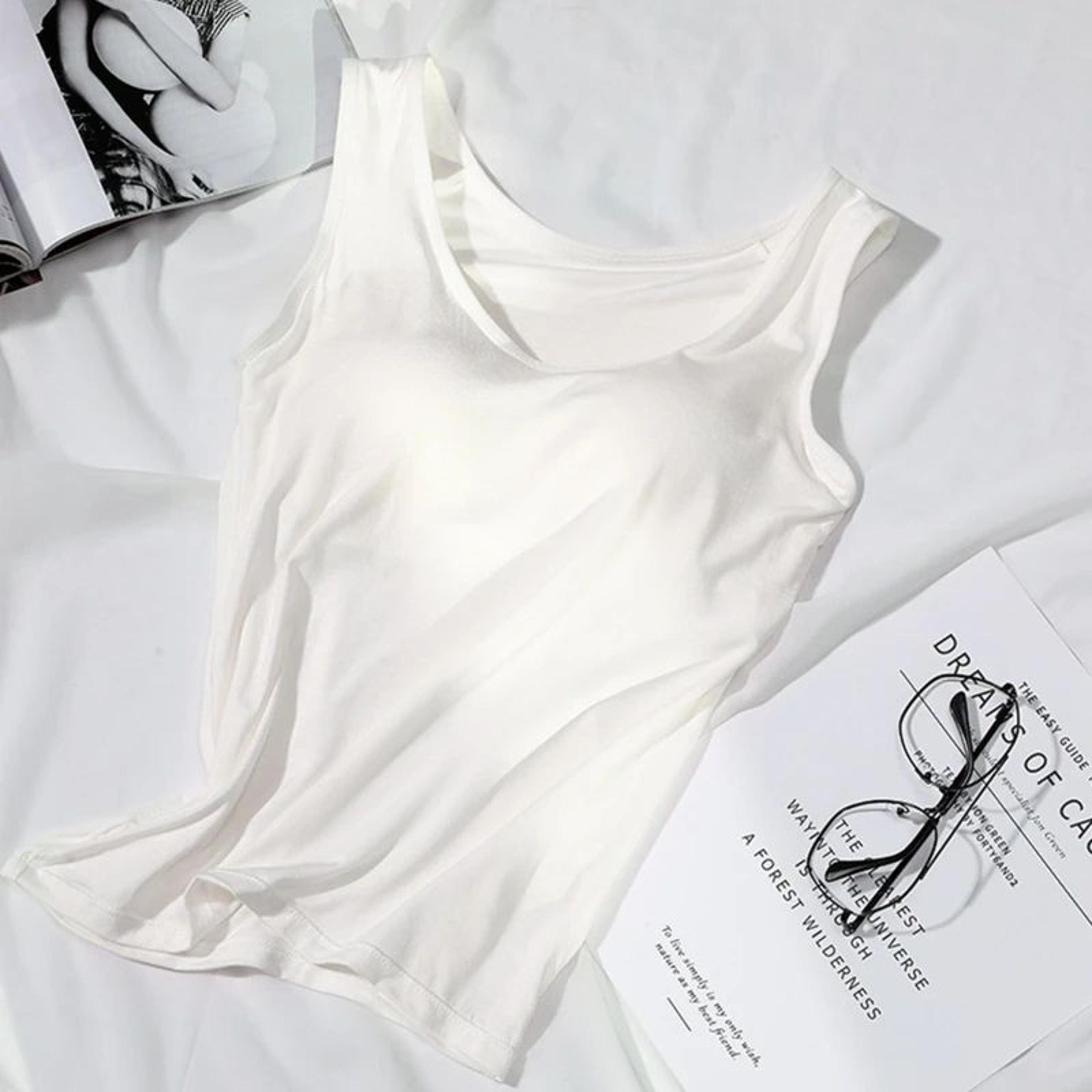 Womens BuiltIn Bra Padded Slim Fit Tank Top 10