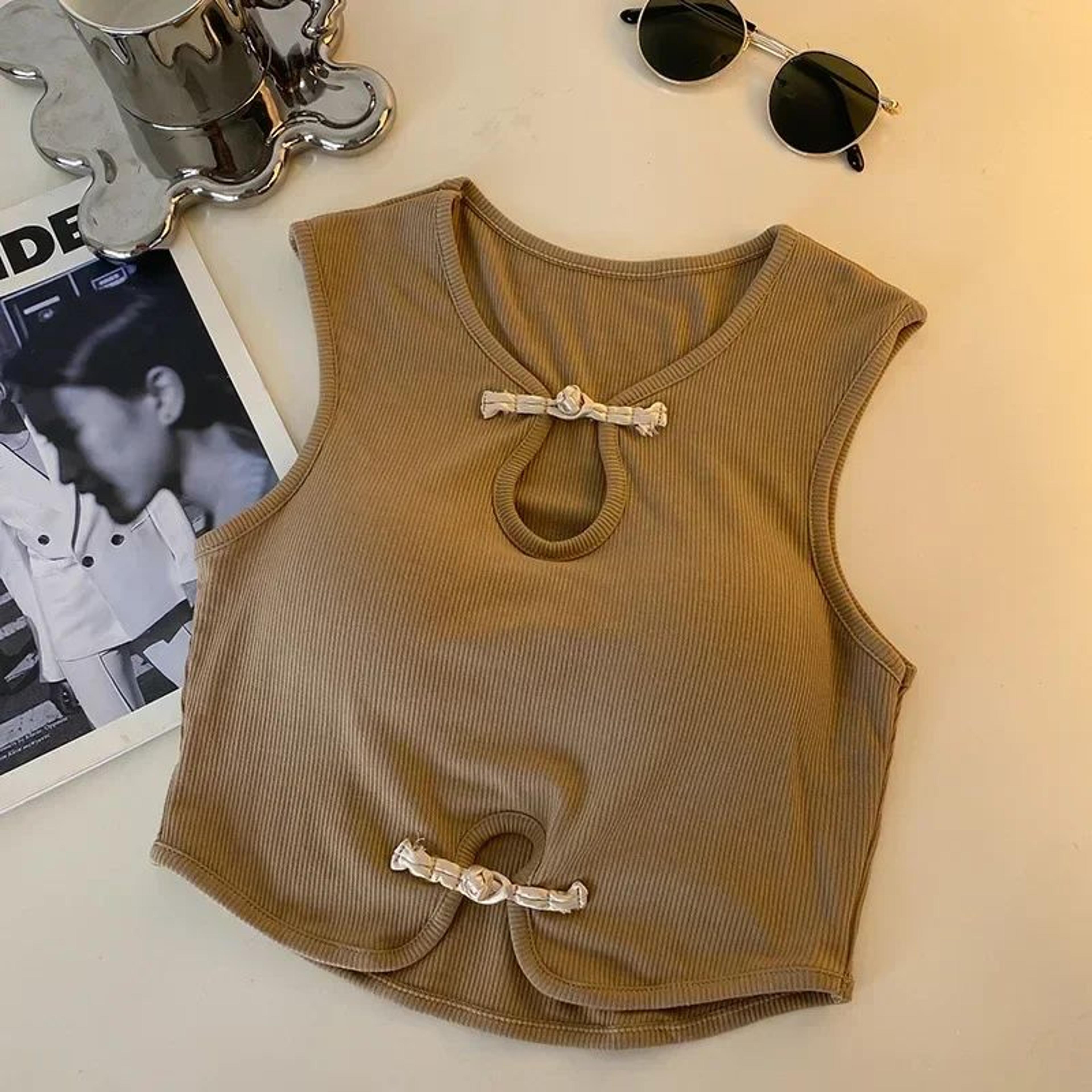 Vintage Halter Corset Crop Camisole With BuiltIn Bra For Women 8