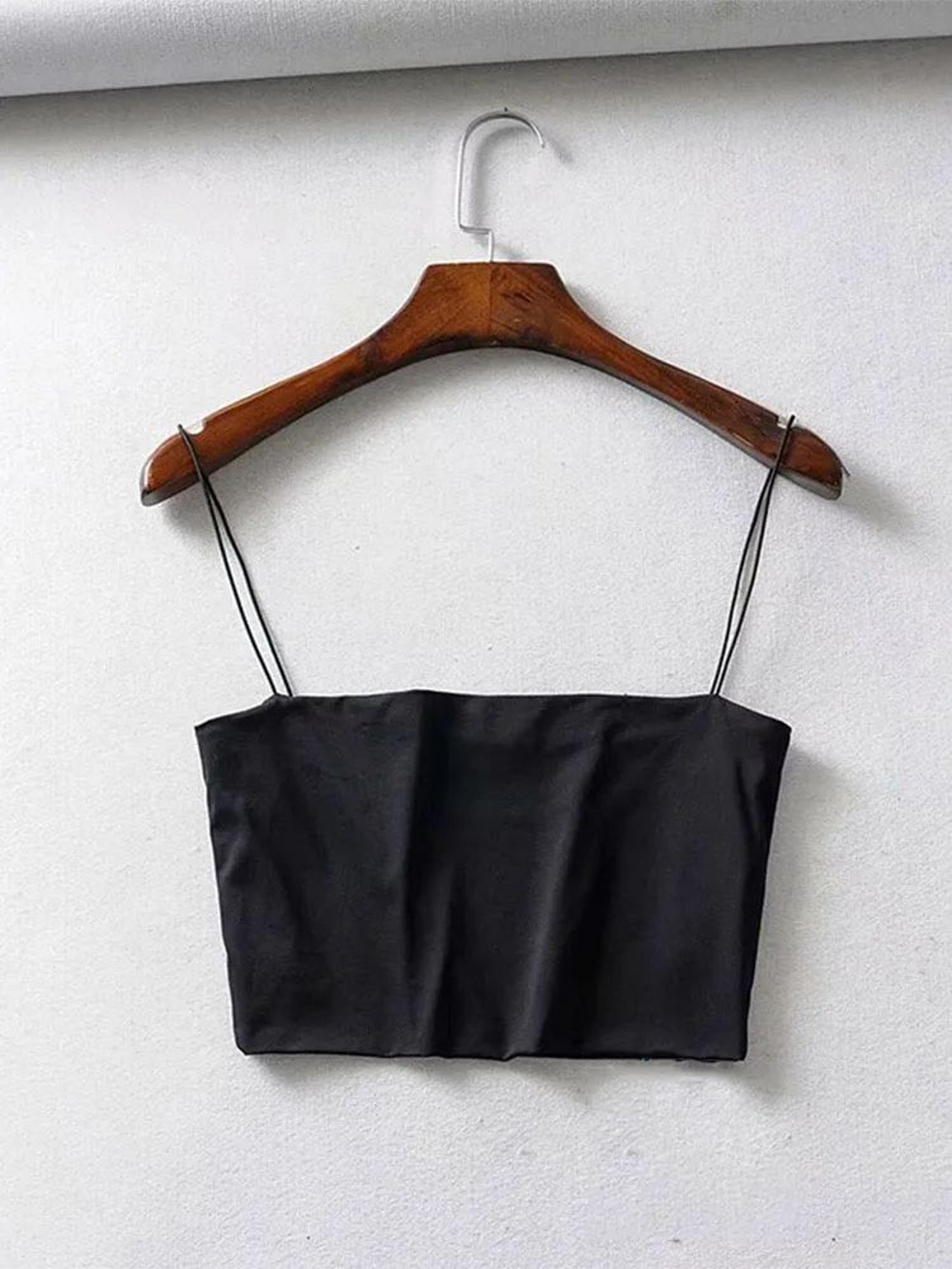 2024 Summer Sexy Elastic Cotton Crop Cami Tank Top For Women 7