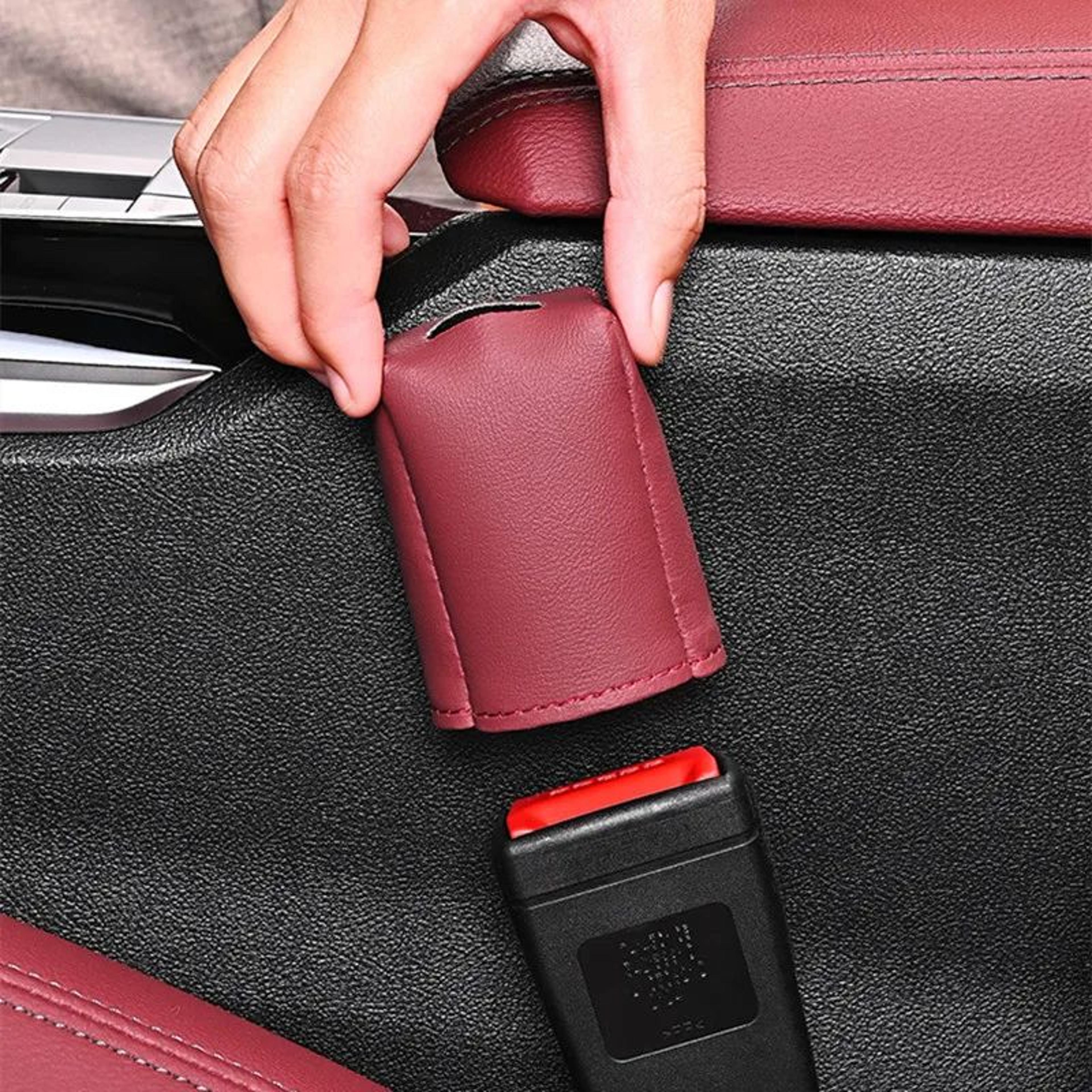 Safe Guard Leather Seat Belt Buckle Cover  Decorative Socket Protector 0