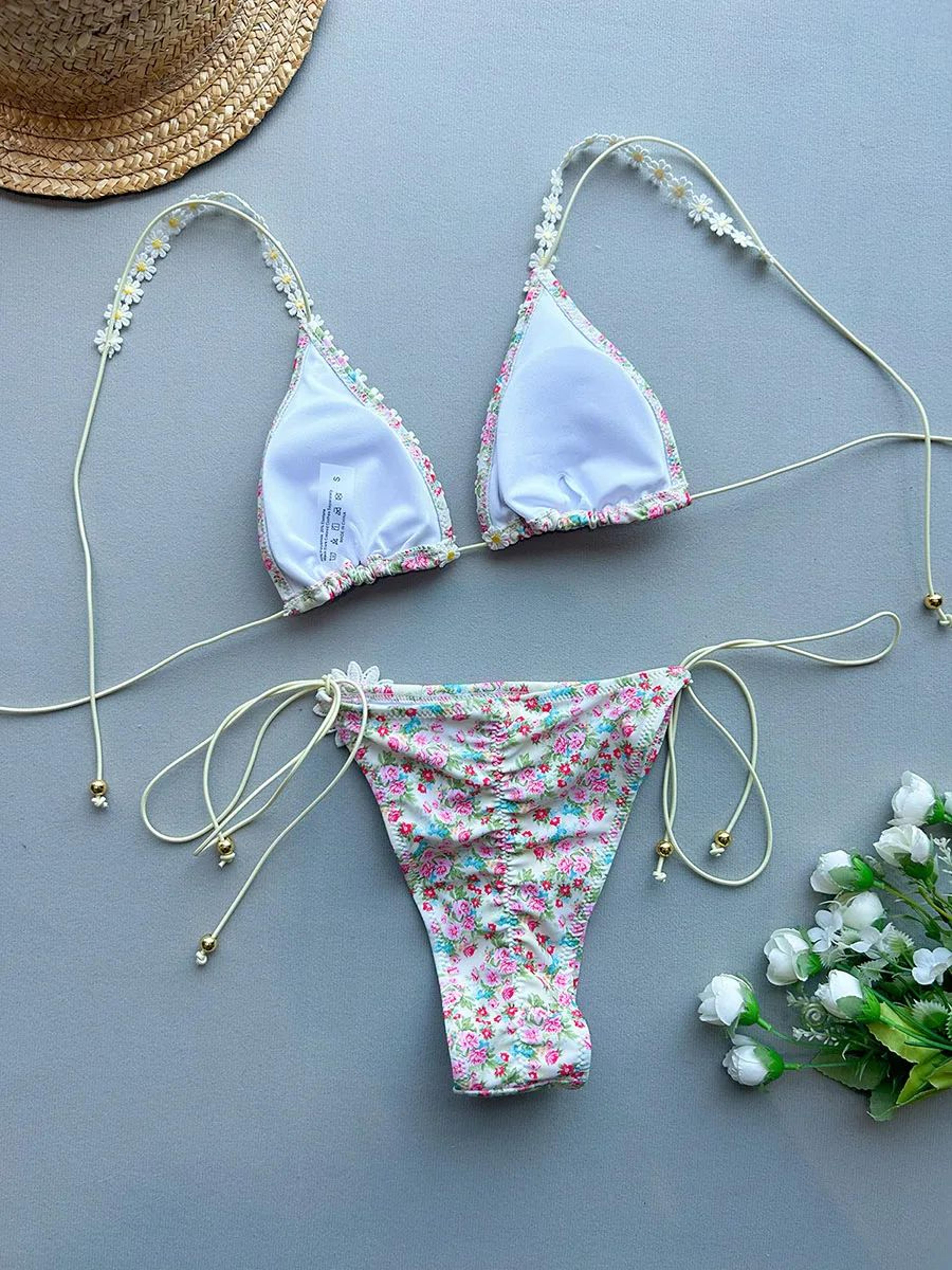 2025 Micro PushUp Lace Print Bikini Set  Sexy Brazilian Beach Swimsuit For Women 5