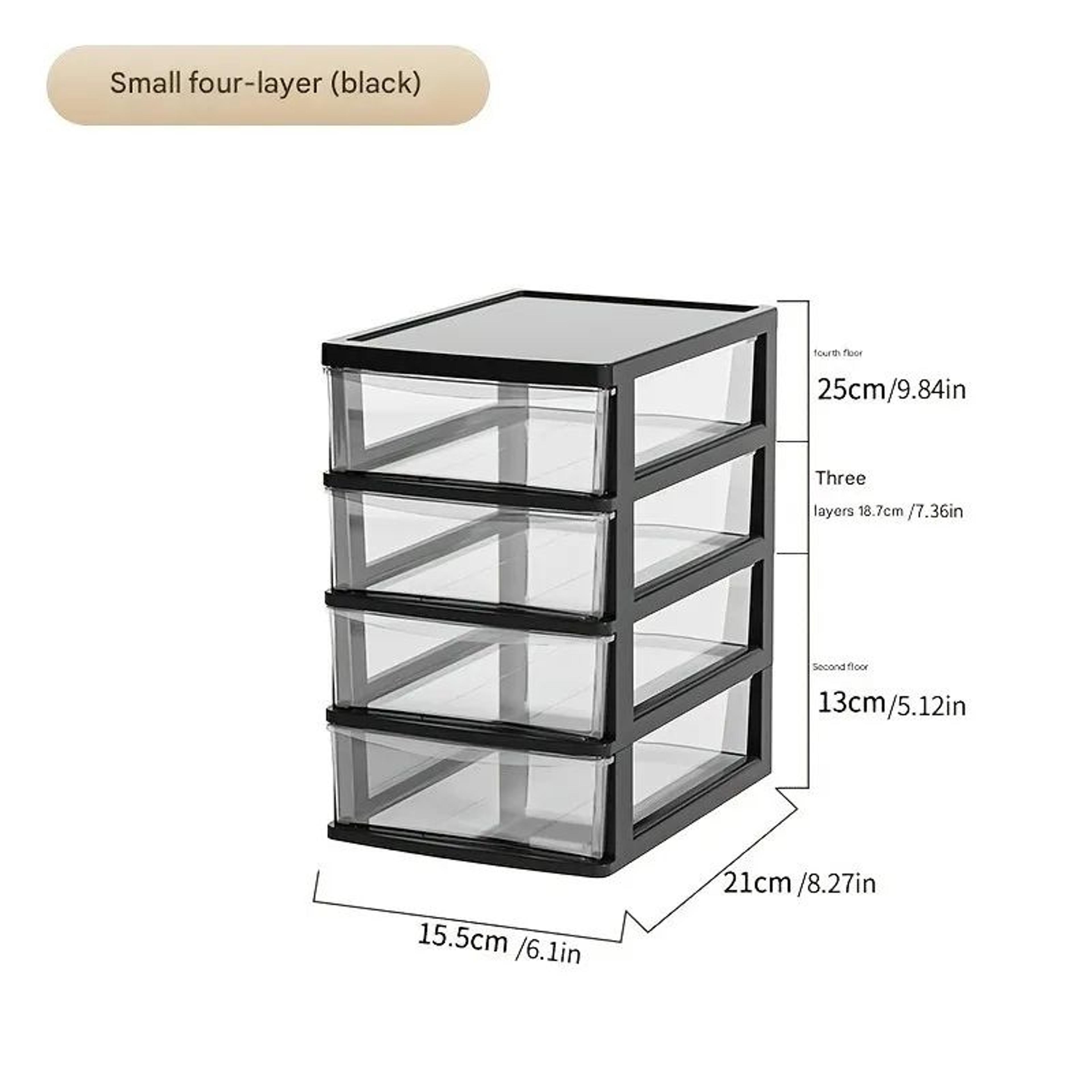 Clear Drawer Office Desktop Storage Box  Japanese Style Transparent Organizer For Cosmetics  Statio 4