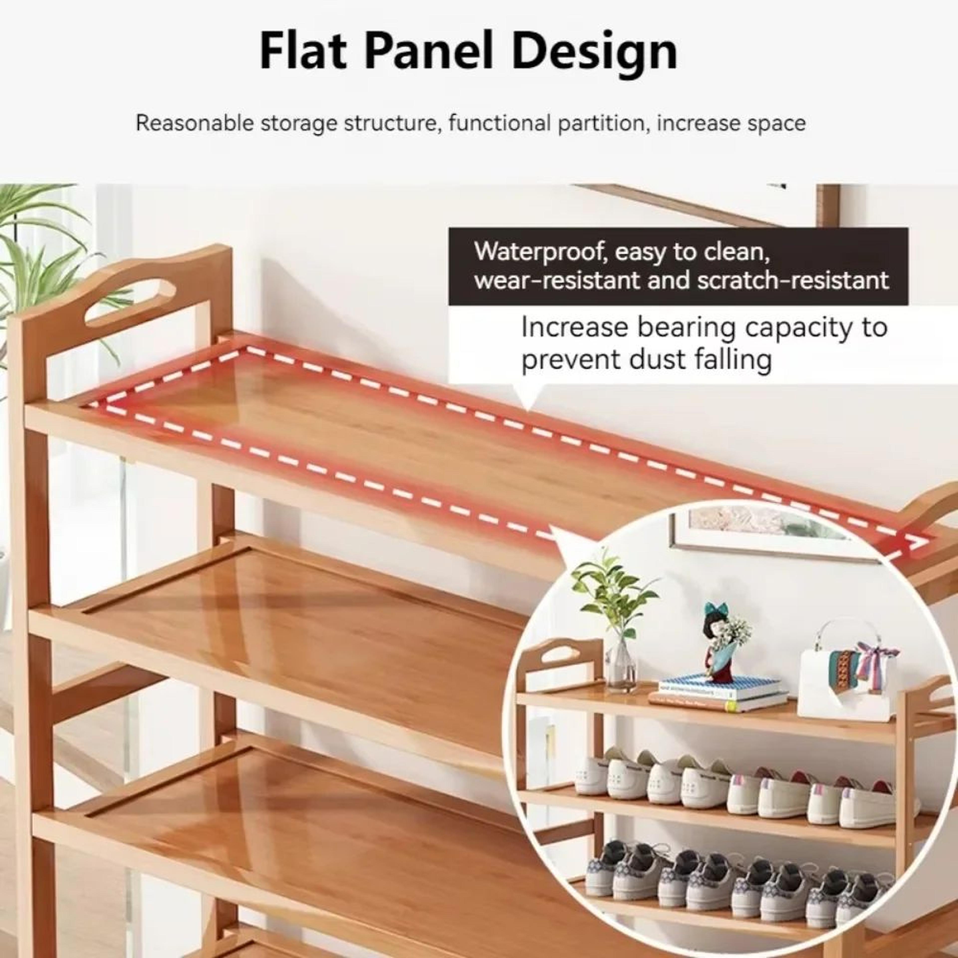 EcoTier Bamboo MultiLayer Shoe Rack  Modern Dustproof Entrance Storage Cabinet 3