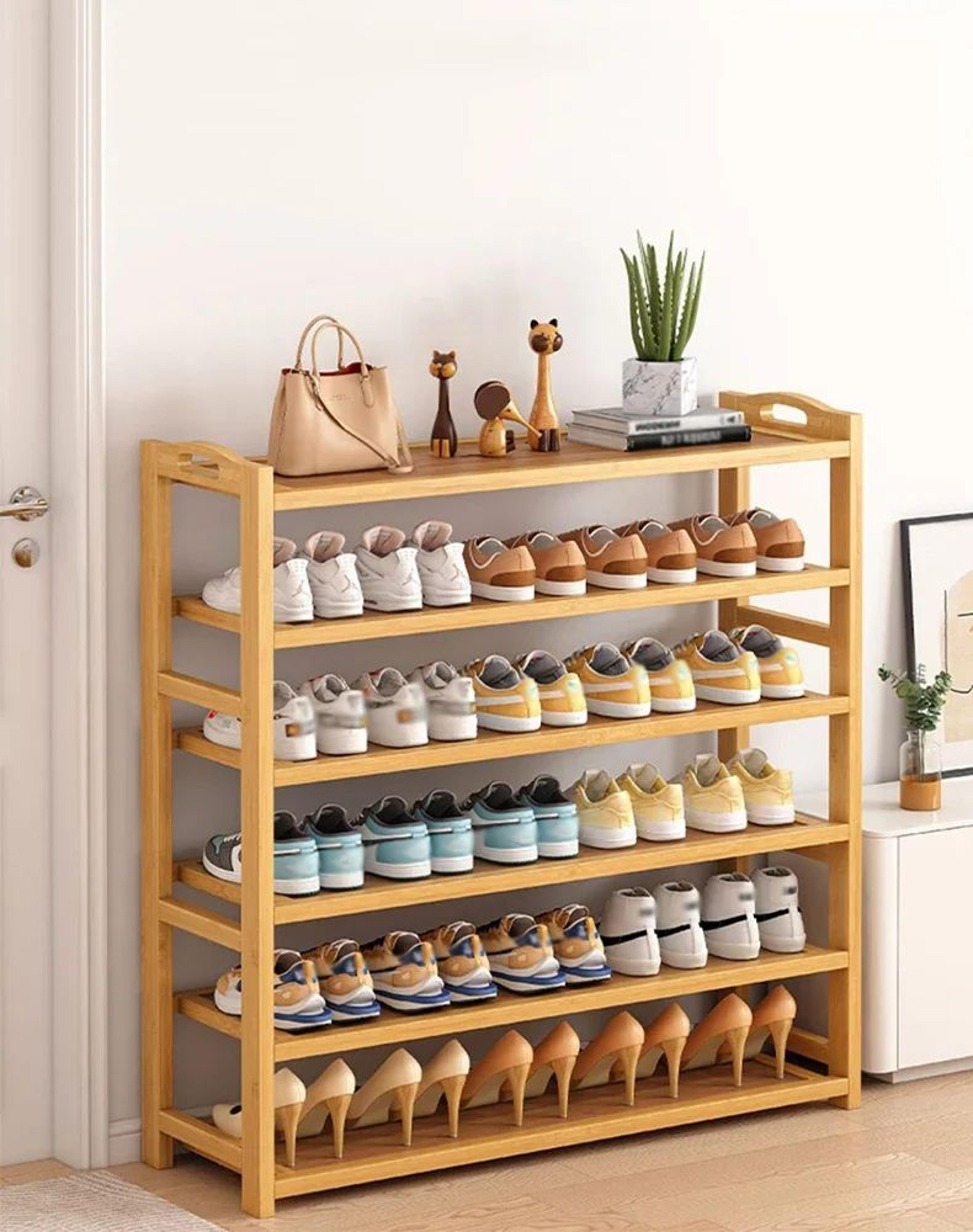 EcoTier Bamboo MultiLayer Shoe Rack  Modern Dustproof Entrance Storage Cabinet 1