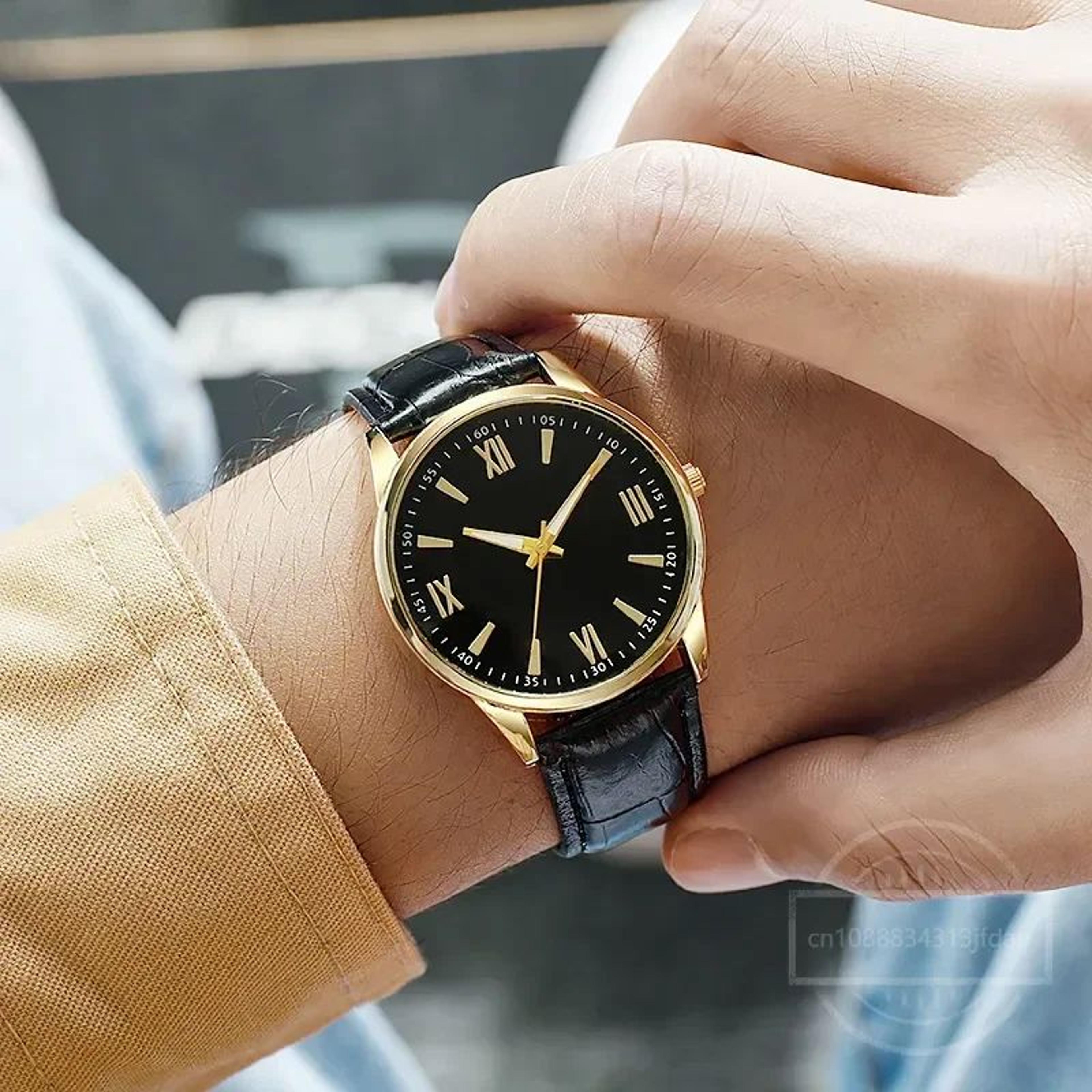 Luxury Minimalist Mens Quartz Watch  Ultra Thin 40mm Business Leather Band Wristwatch 2