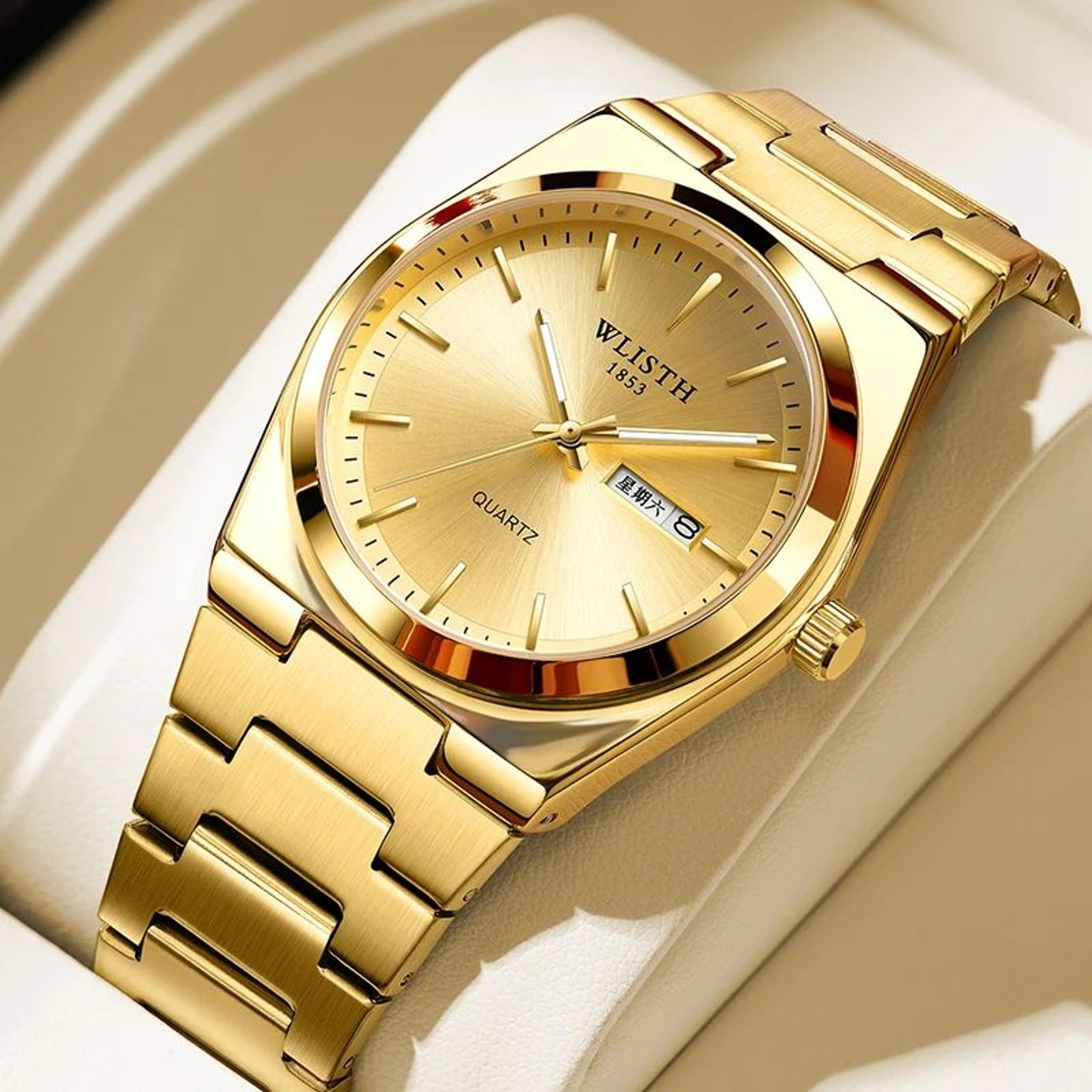 WLISTH Executive Waterproof Stainless Steel Mens Quartz Watch With Calendar  Week Display 2