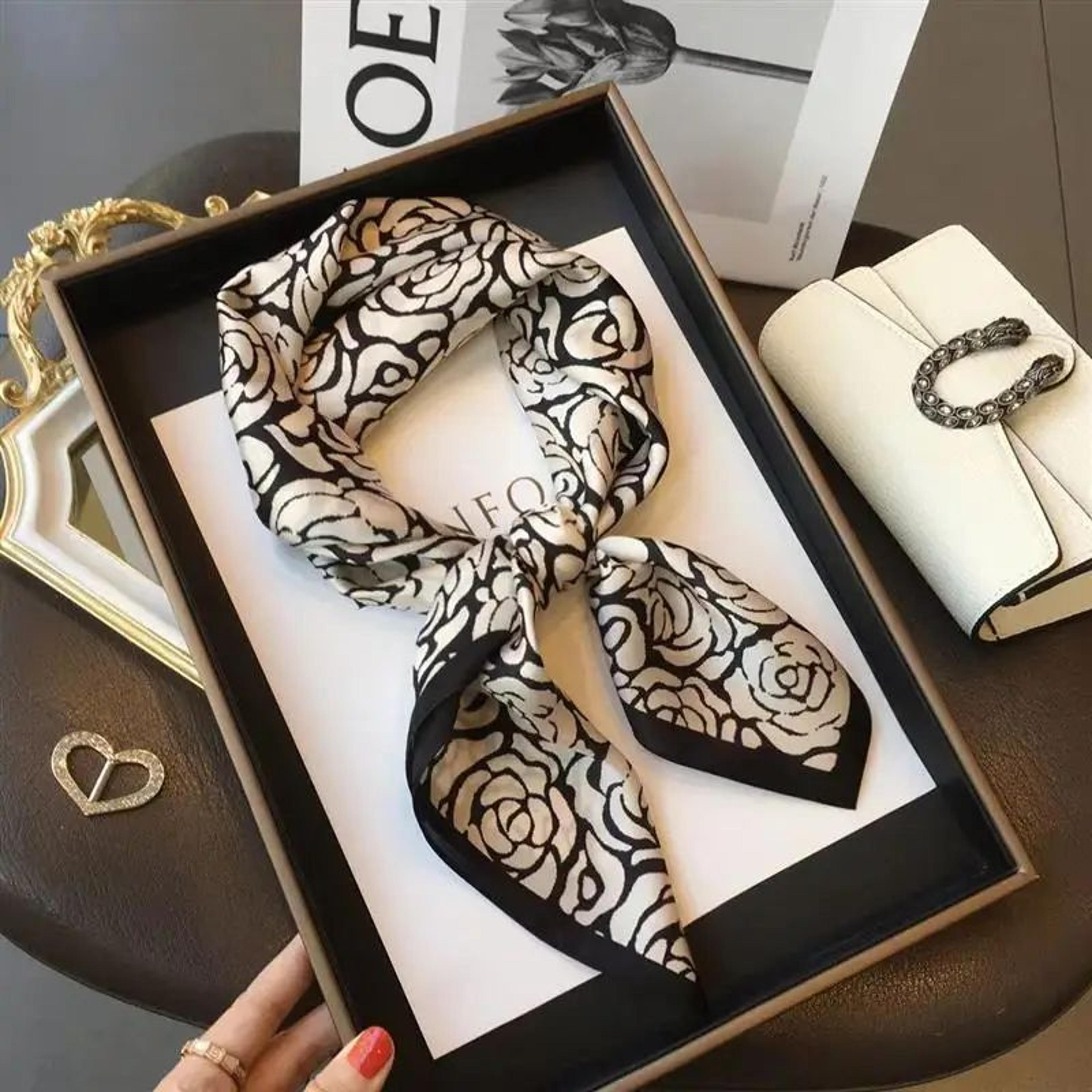 276in Luxury SilkFeel Square Scarf  Soft Satin Hairband Neckerchief  Bag Ribbon 7