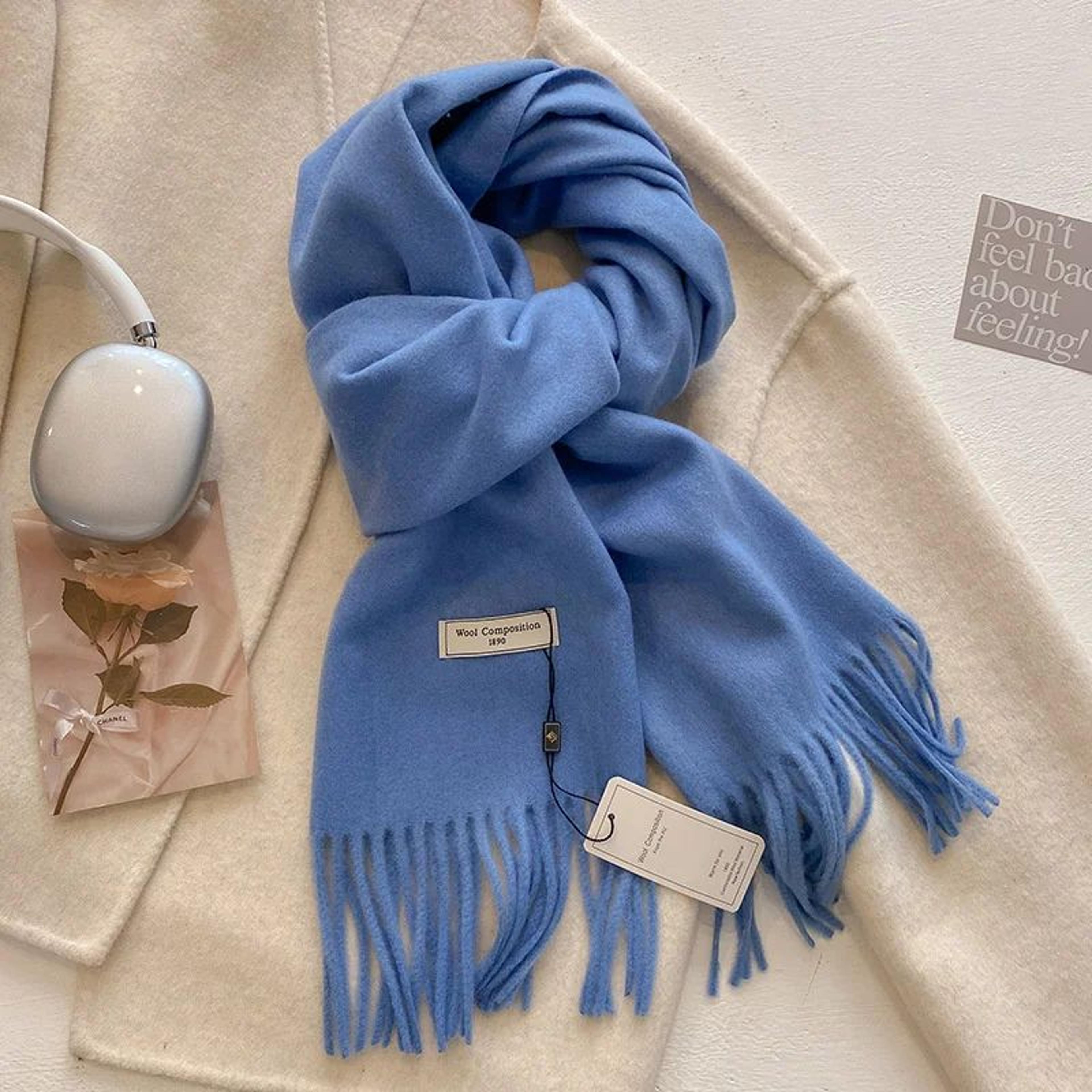 787in Luxury Winter Wool Blend Pashmina Scarf  Thick CashmereFeel Womens Shawl  Wrap 2024 15