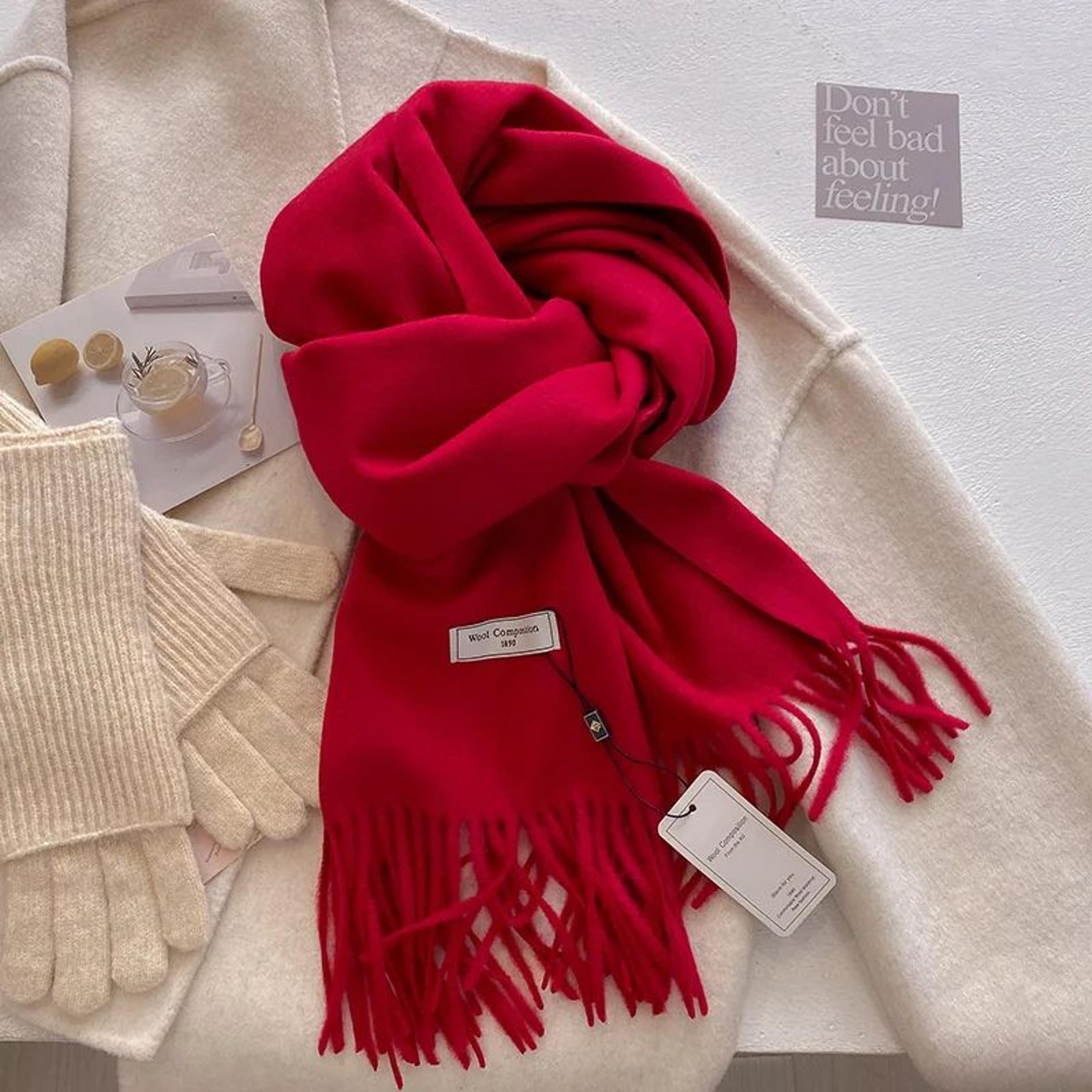 787in Luxury Winter Wool Blend Pashmina Scarf  Thick CashmereFeel Womens Shawl  Wrap 2024 9