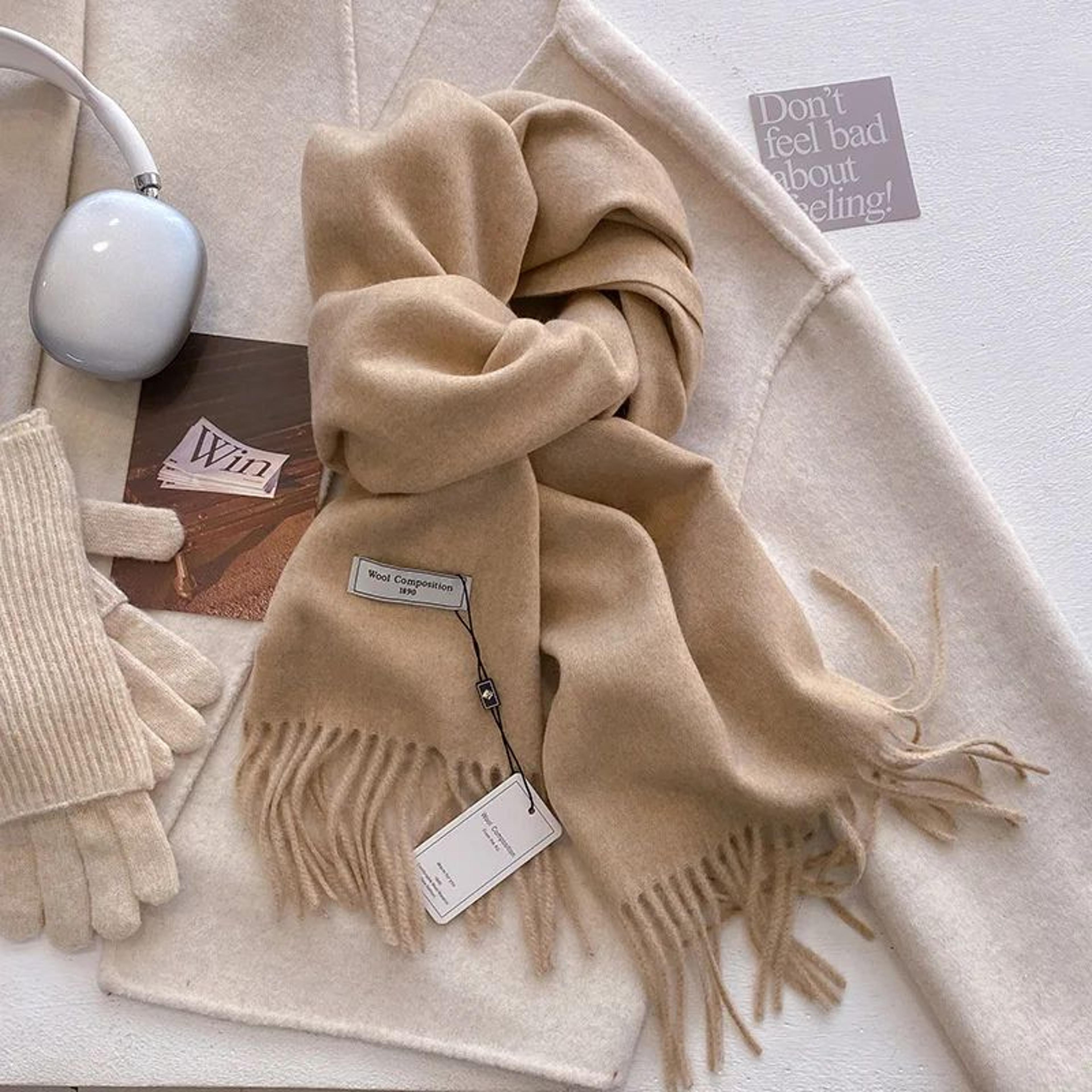 787in Luxury Winter Wool Blend Pashmina Scarf  Thick CashmereFeel Womens Shawl  Wrap 2024 27