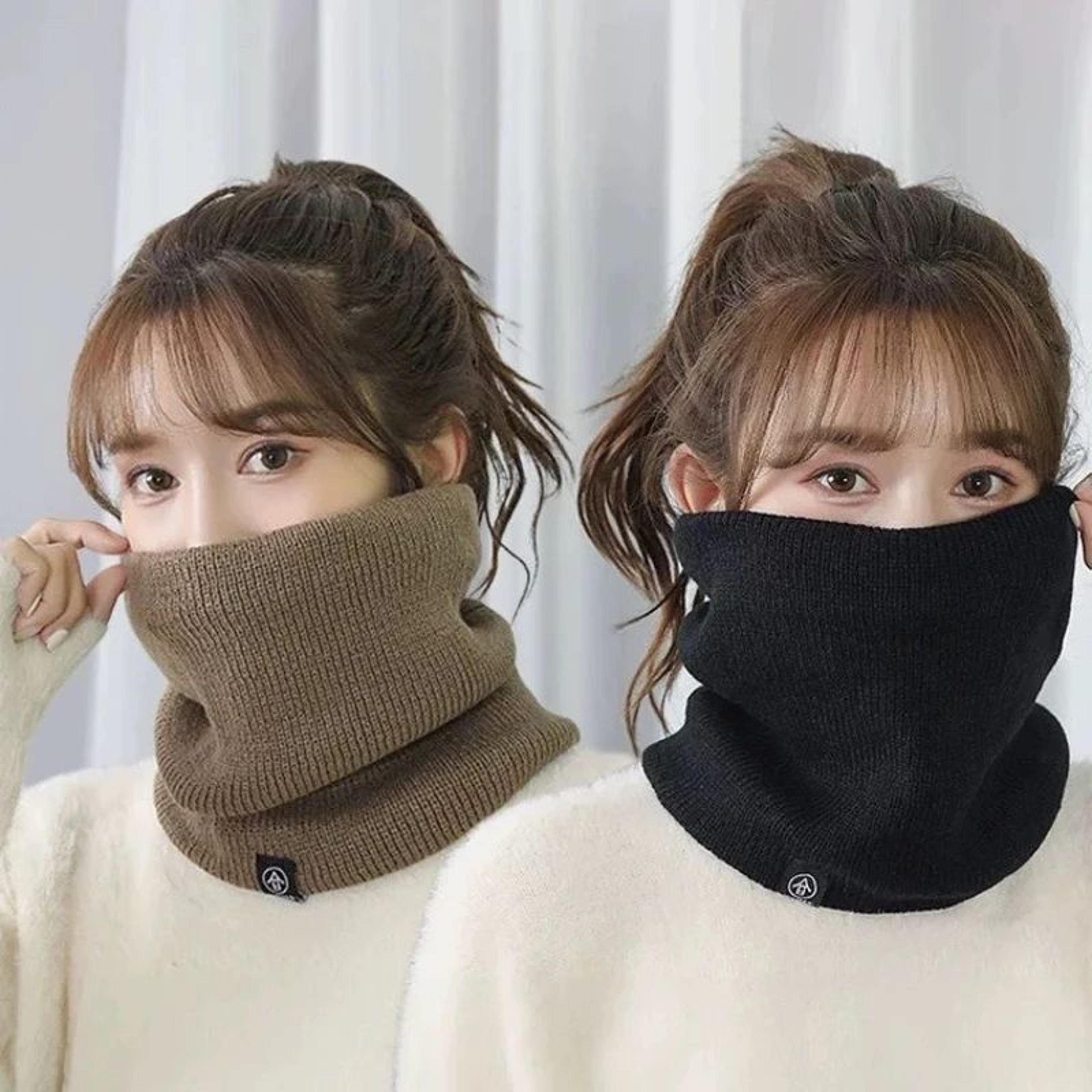 Winter Warm Knitted Neck Scarf Full Face Cover  Plush CashmereFeel Thermal Neck Warmer For Women  M 2