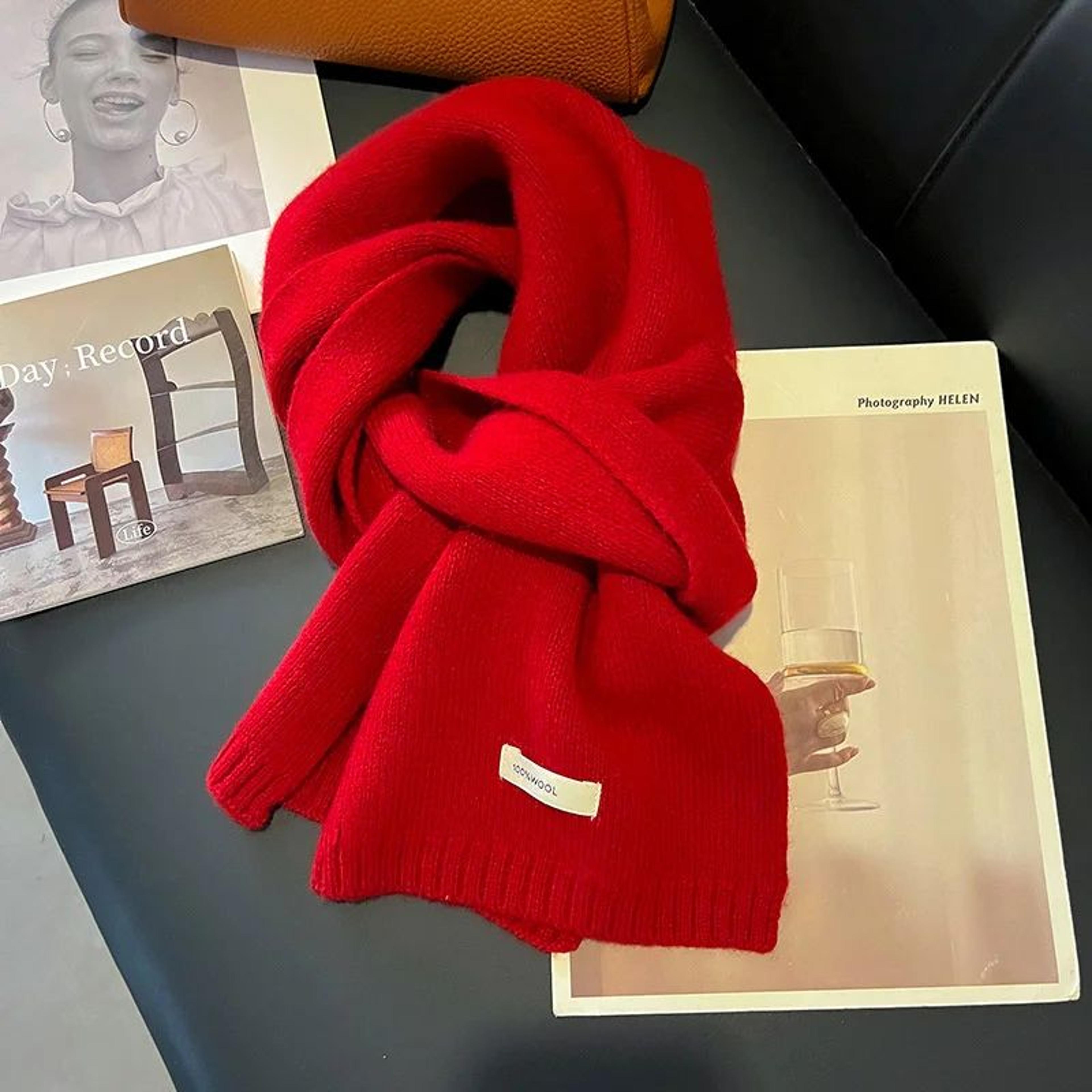 Premium Wool Knitted Winter Scarf  Thick Warm CashmereFeel Pashmina Shawl 7