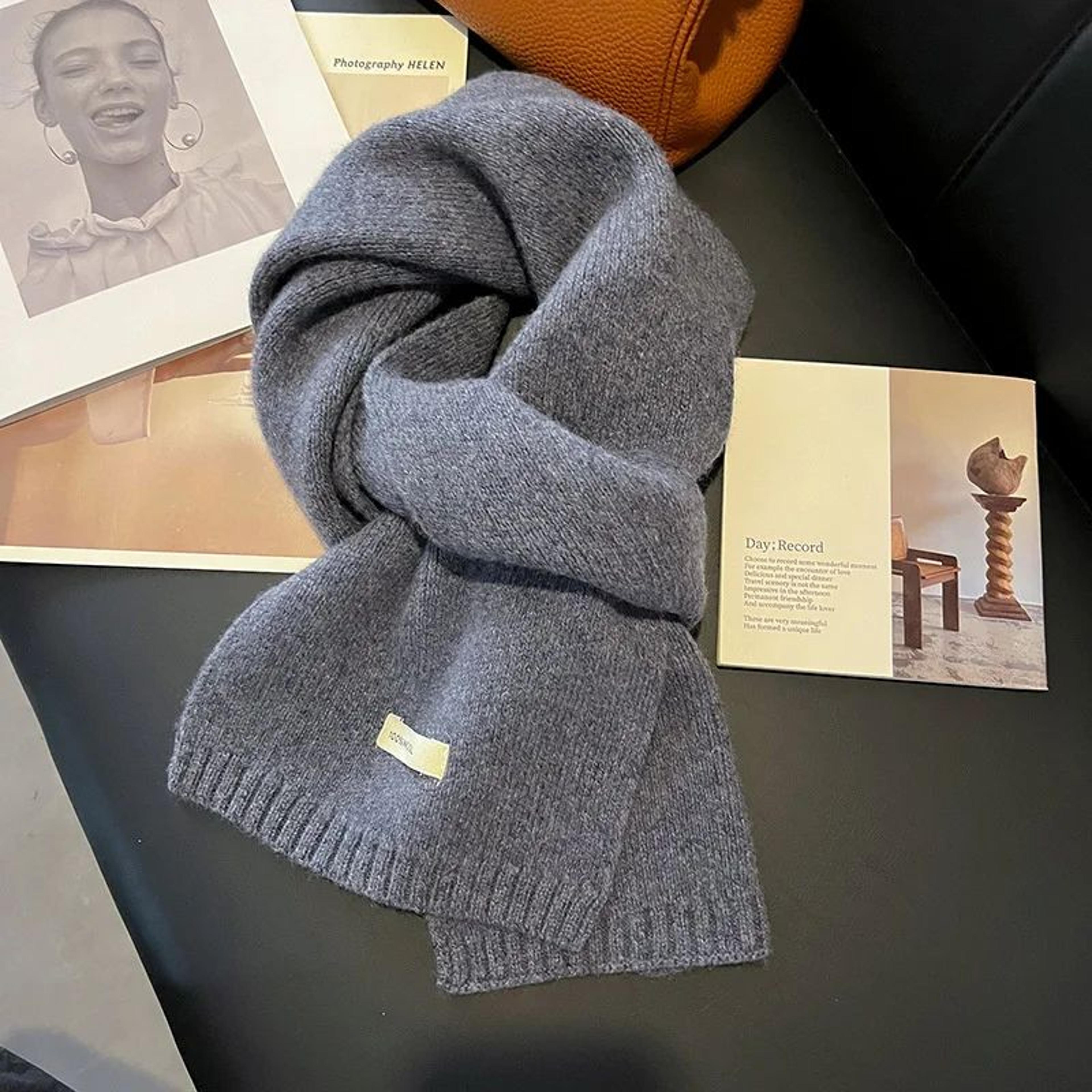 Premium Wool Knitted Winter Scarf  Thick Warm CashmereFeel Pashmina Shawl 8