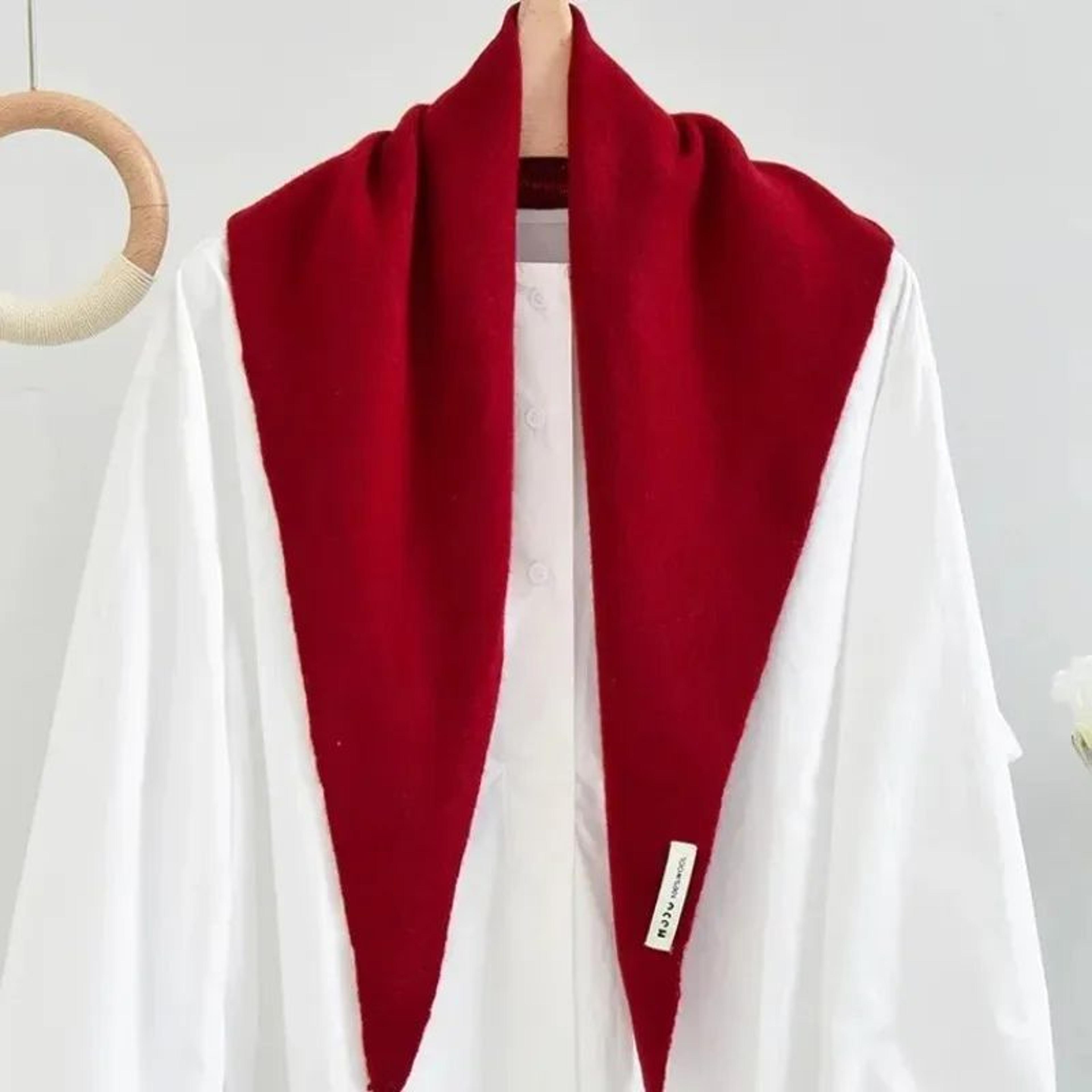 Australian Wool Knitted Triangle Scarf  Womens Warm Autumn Winter Neck Shawl 3
