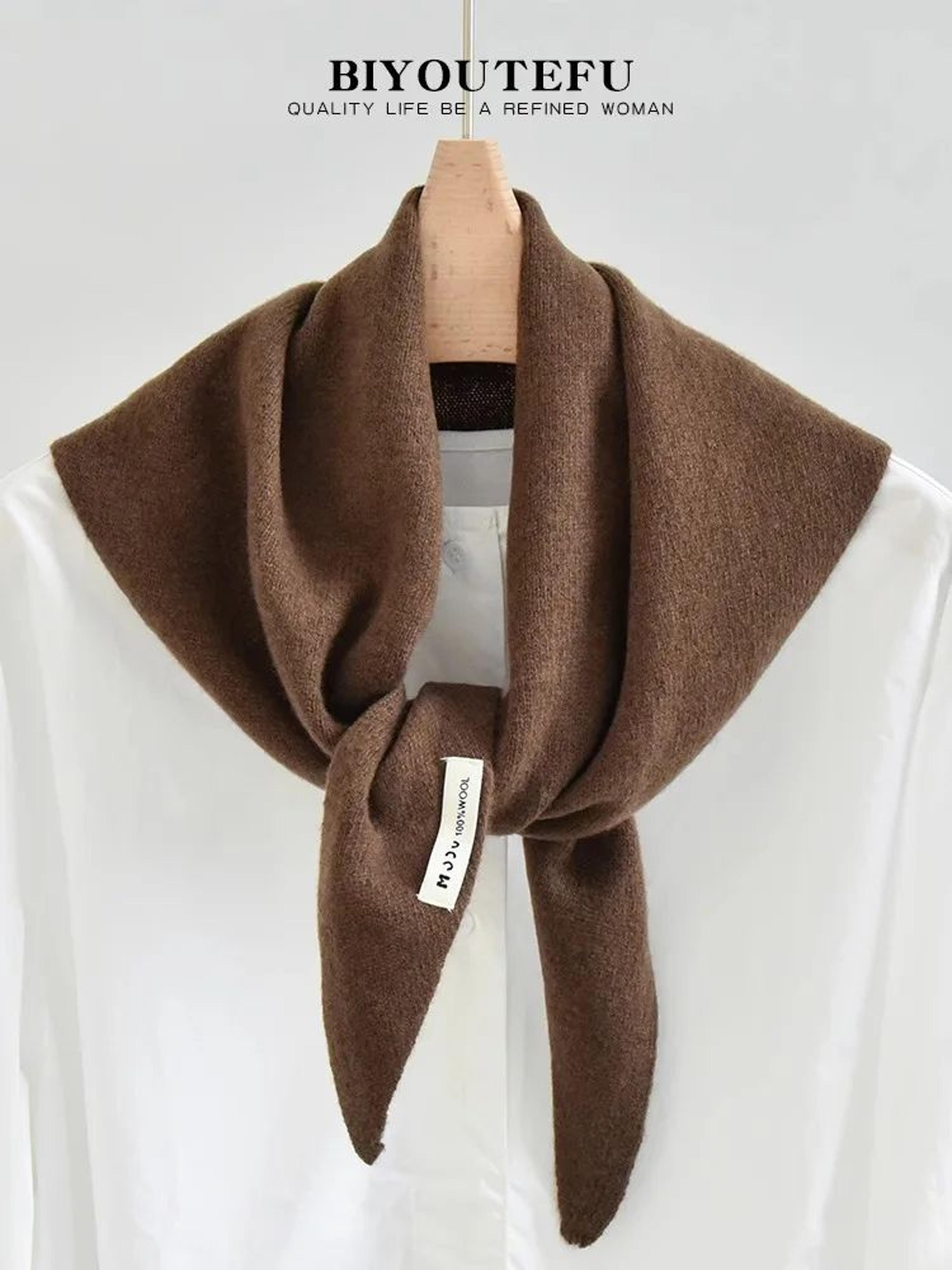 Australian Wool Knitted Triangle Scarf  Womens Warm Autumn Winter Neck Shawl 9