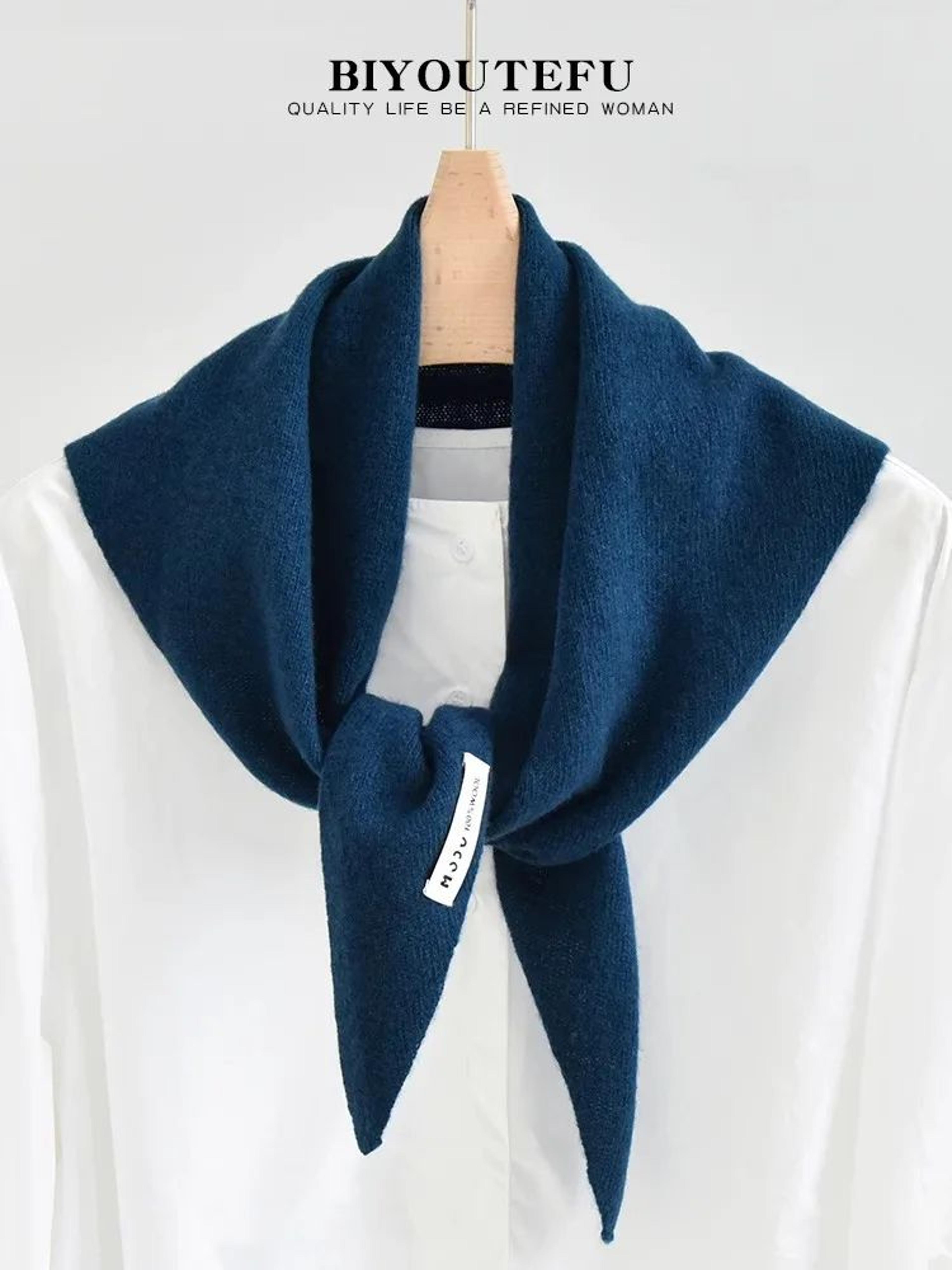 Australian Wool Knitted Triangle Scarf  Womens Warm Autumn Winter Neck Shawl 16