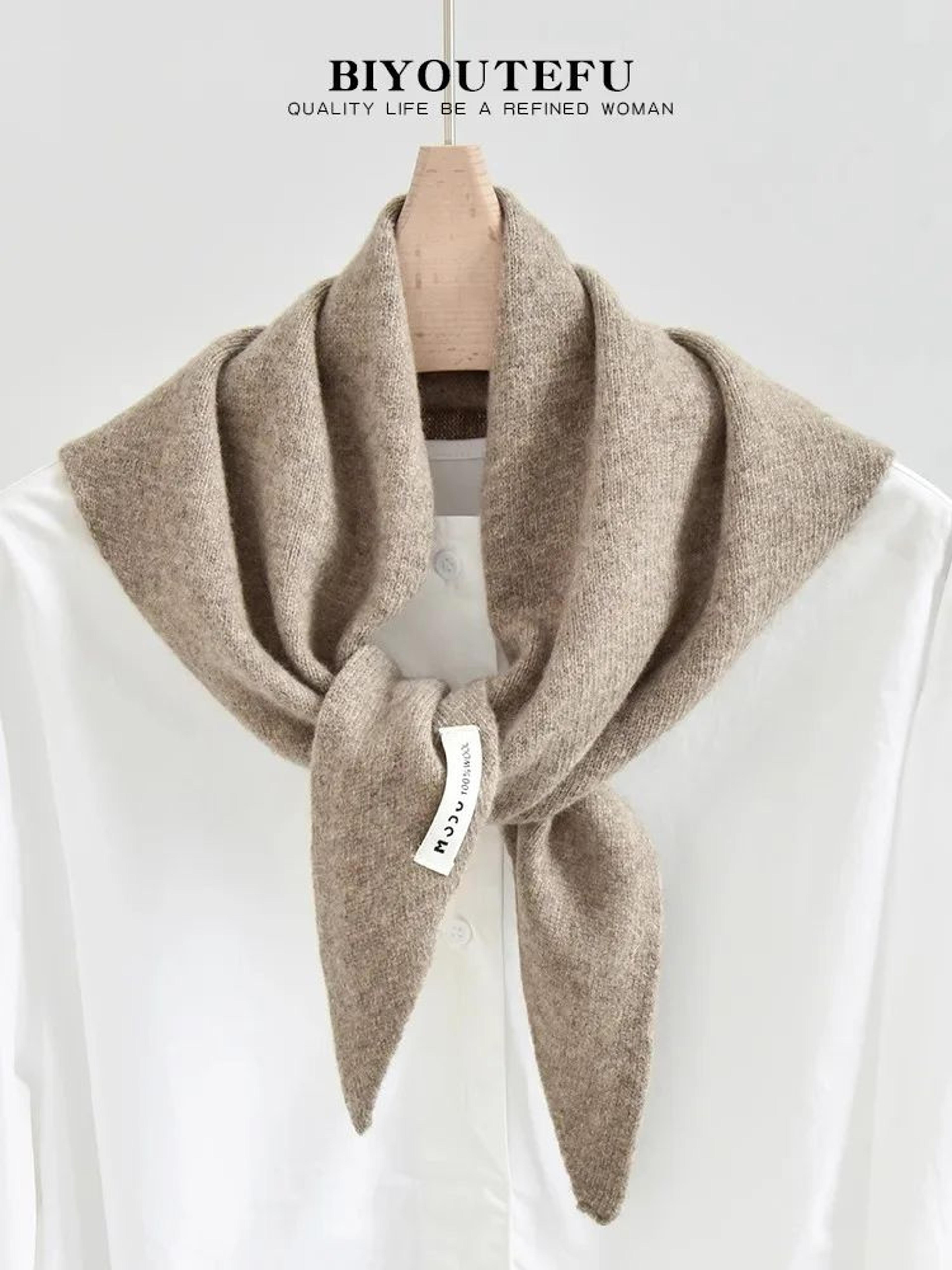Australian Wool Knitted Triangle Scarf  Womens Warm Autumn Winter Neck Shawl 12