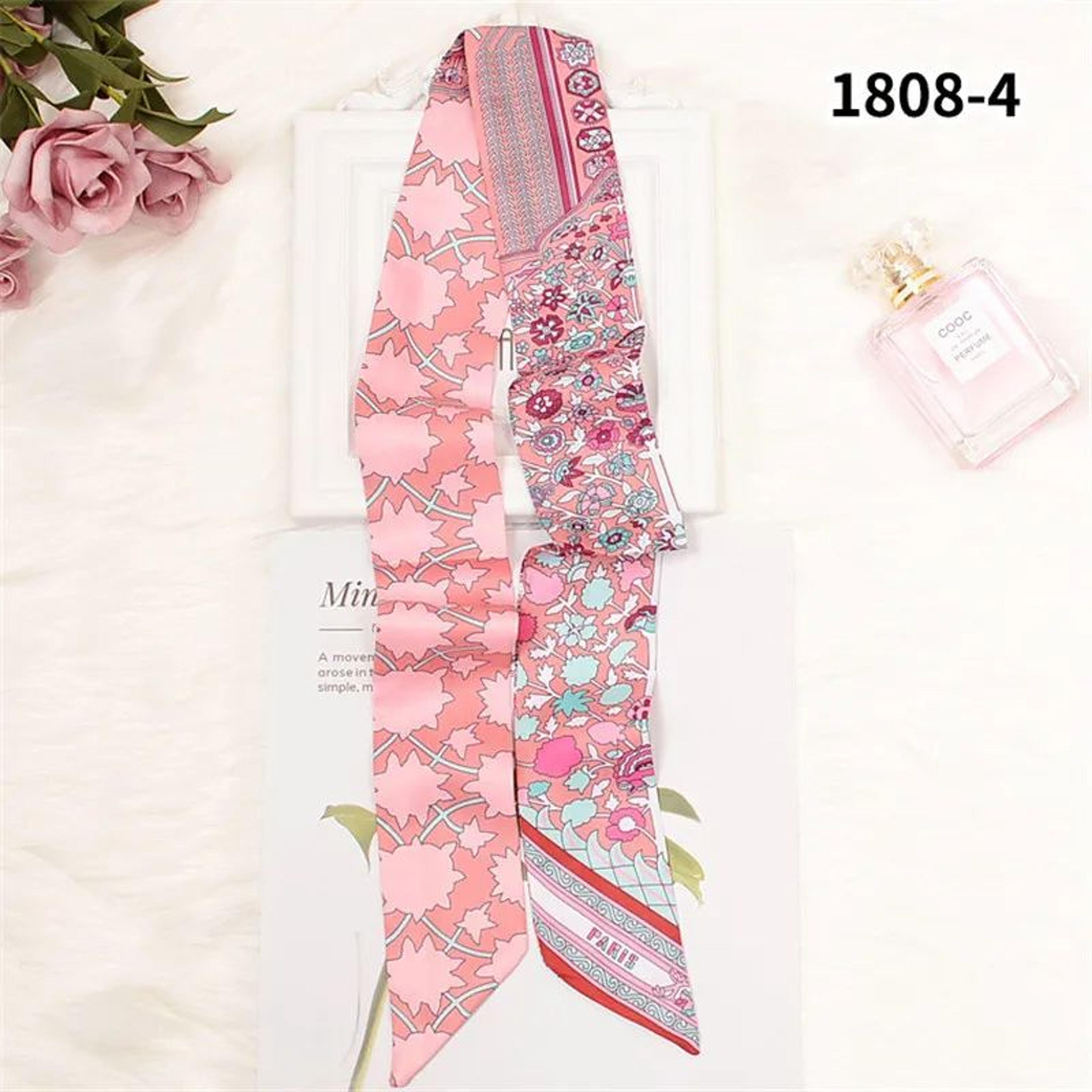 Horse Print Skinny Silk Scarf For Women  Luxury Designer Bag  Hair Tie Ribbon 21