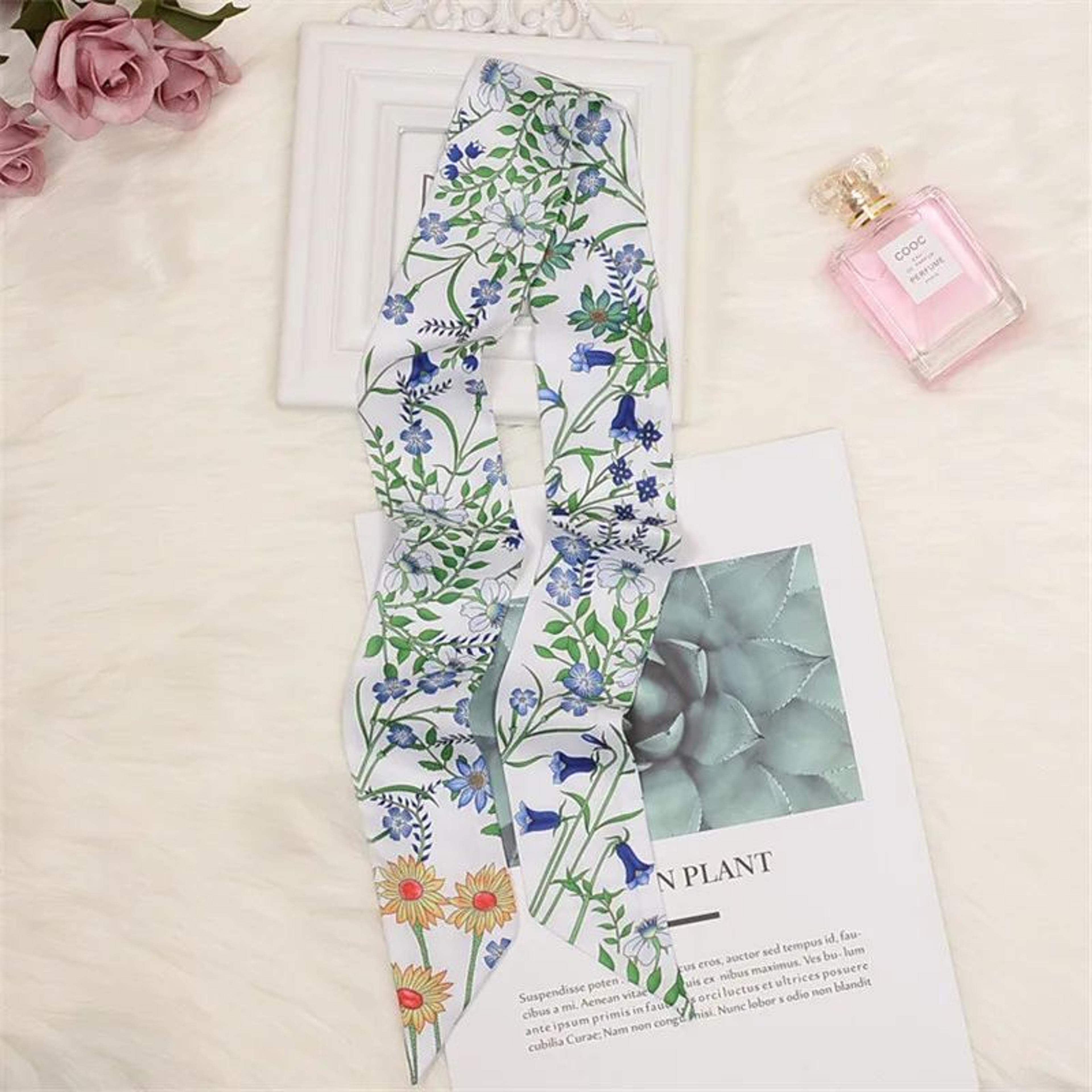 Horse Print Skinny Silk Scarf For Women  Luxury Designer Bag  Hair Tie Ribbon 25