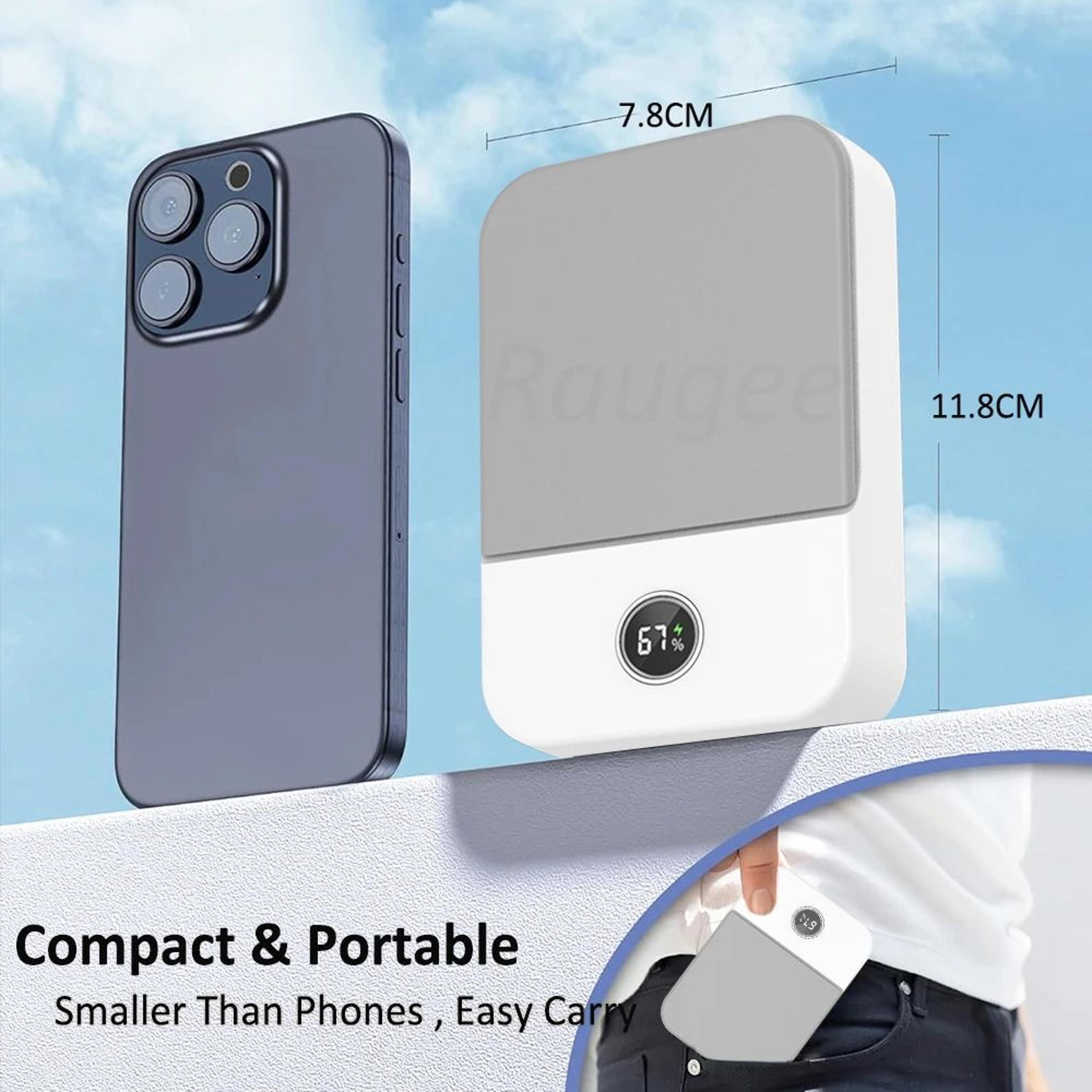 Portable 3Speed Bladeless Waist  Neck Fan  USB Rechargeable 2000mAh Mini Air Cooler 5