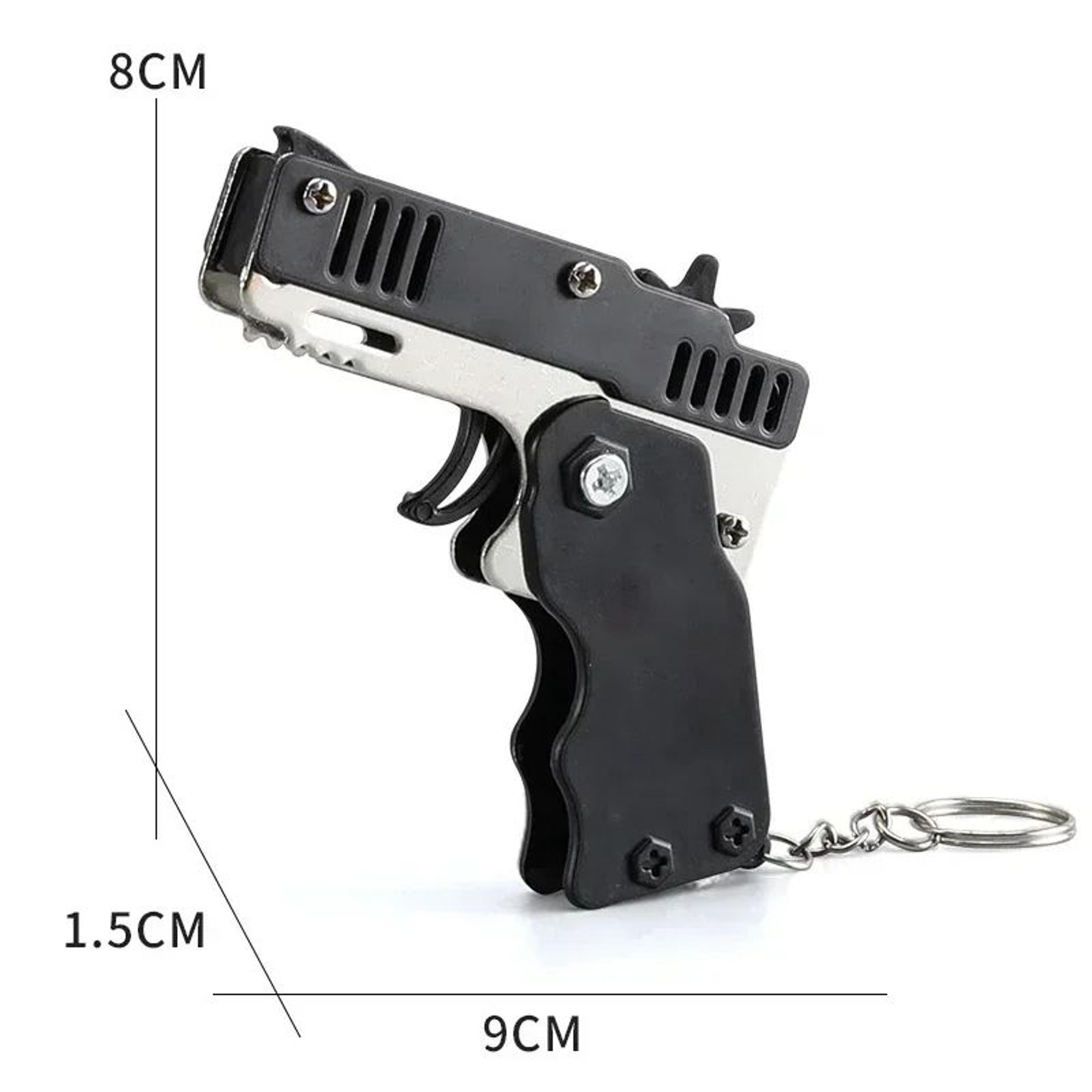Mini Rubber Band Shooter Keychain Gun Set  60 Pcs Fidget Party Favor Pack For Kids 3