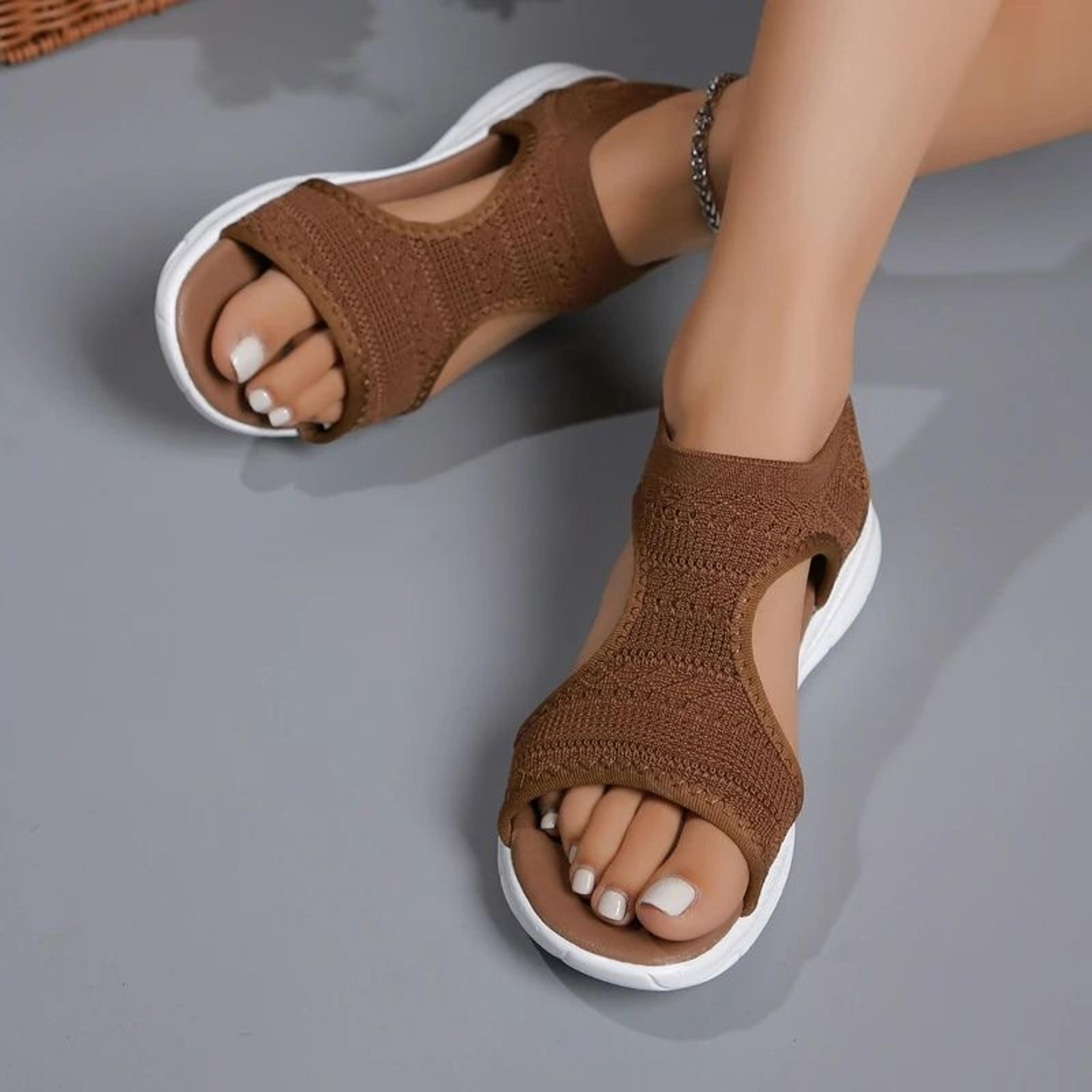 Womens Lightweight Mesh Wedge Sandals  Open Toe Summer Beach SlipOn Shoes 9