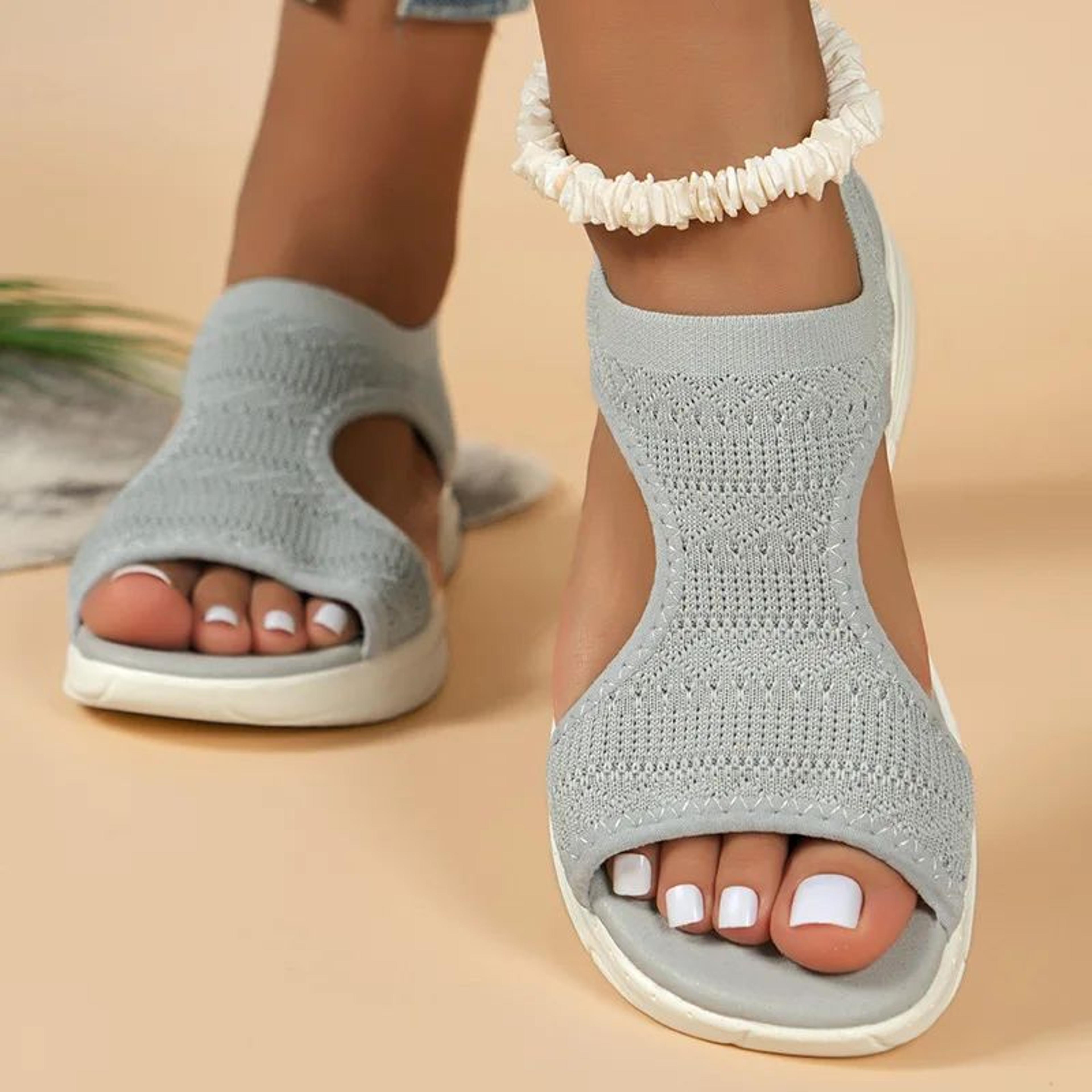 Womens Lightweight Mesh Wedge Sandals  Open Toe Summer Beach SlipOn Shoes 10