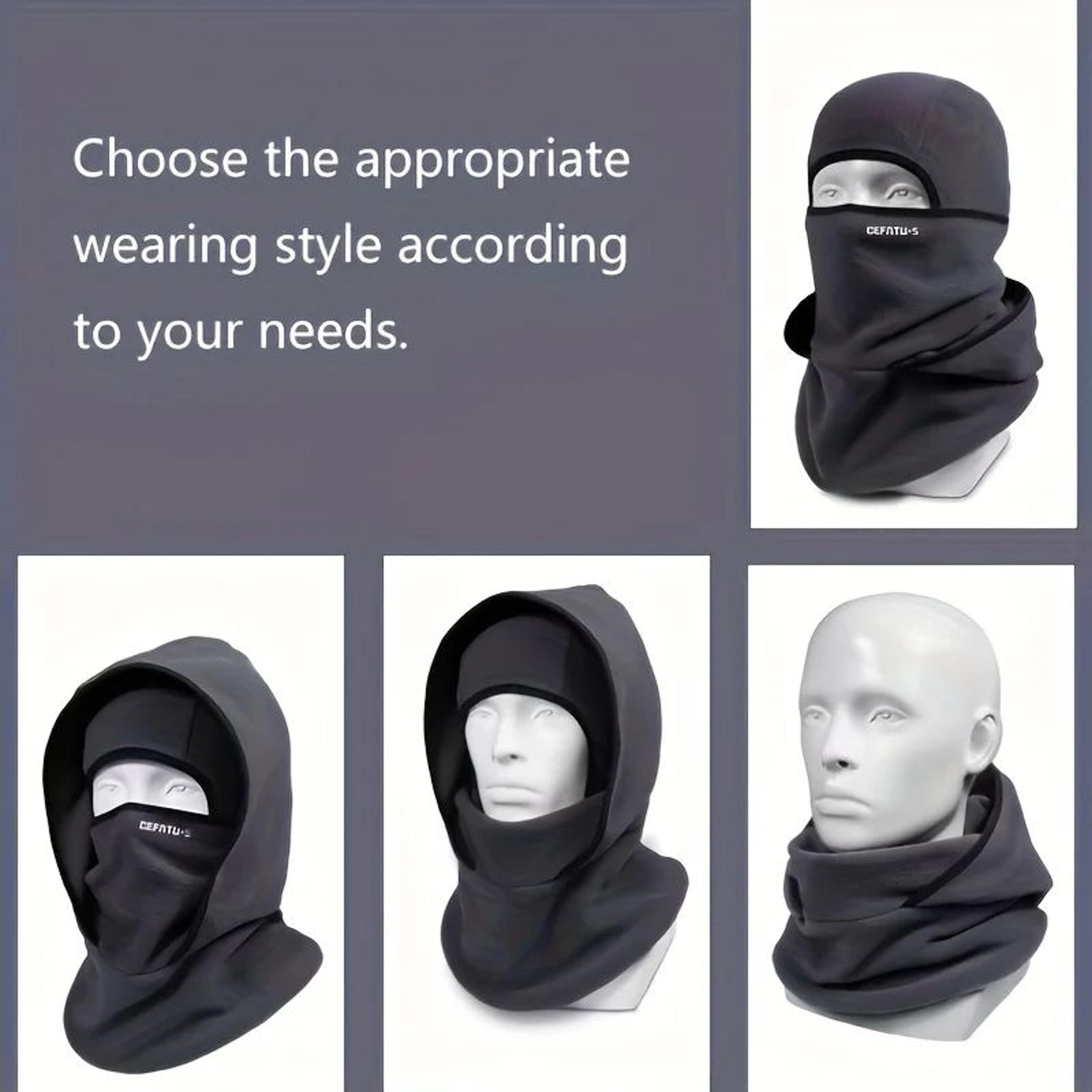Winter TwoLayer Balaclava Hat With Integrated Head Cover  Thermal Outdoor Face  Neck Warmer 1