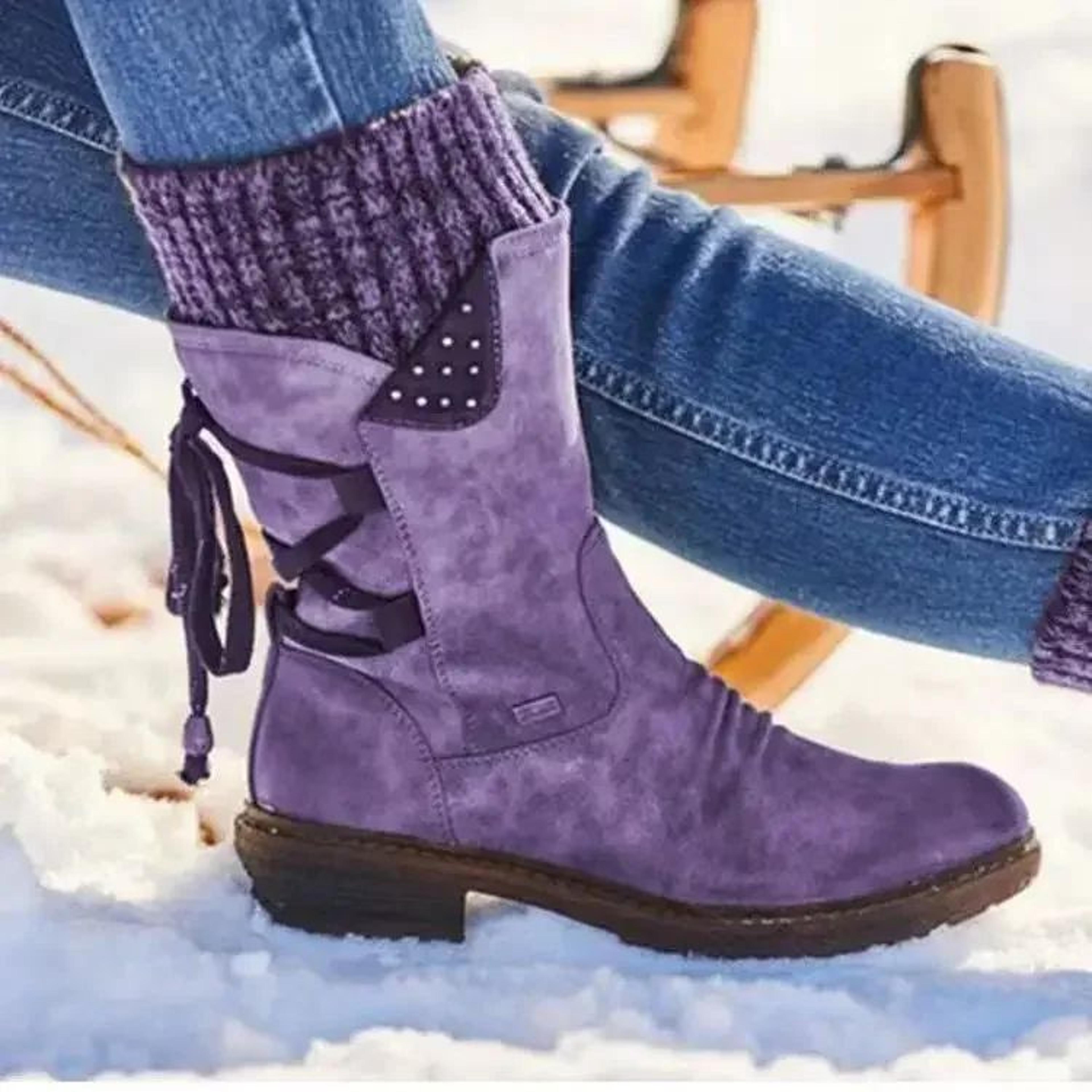 Womens Winter MidCalf Snow Boots  Suede Warm Fashion Thigh High Cold Weather Shoes 9