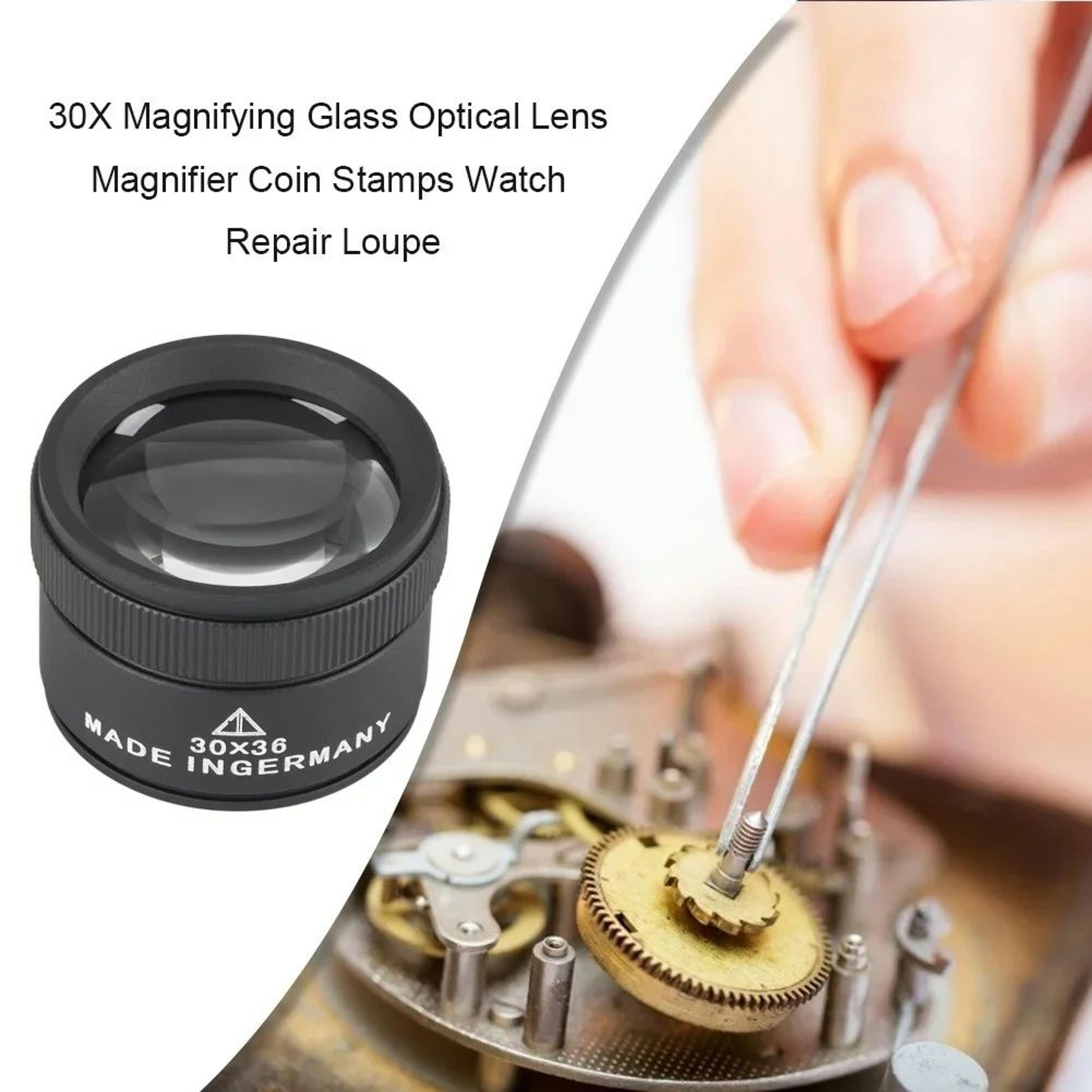 30X LED UV Handheld Jewelry Loupe  Adjustable Optical Magnifying Glass For Watch Repair  Currency D 8