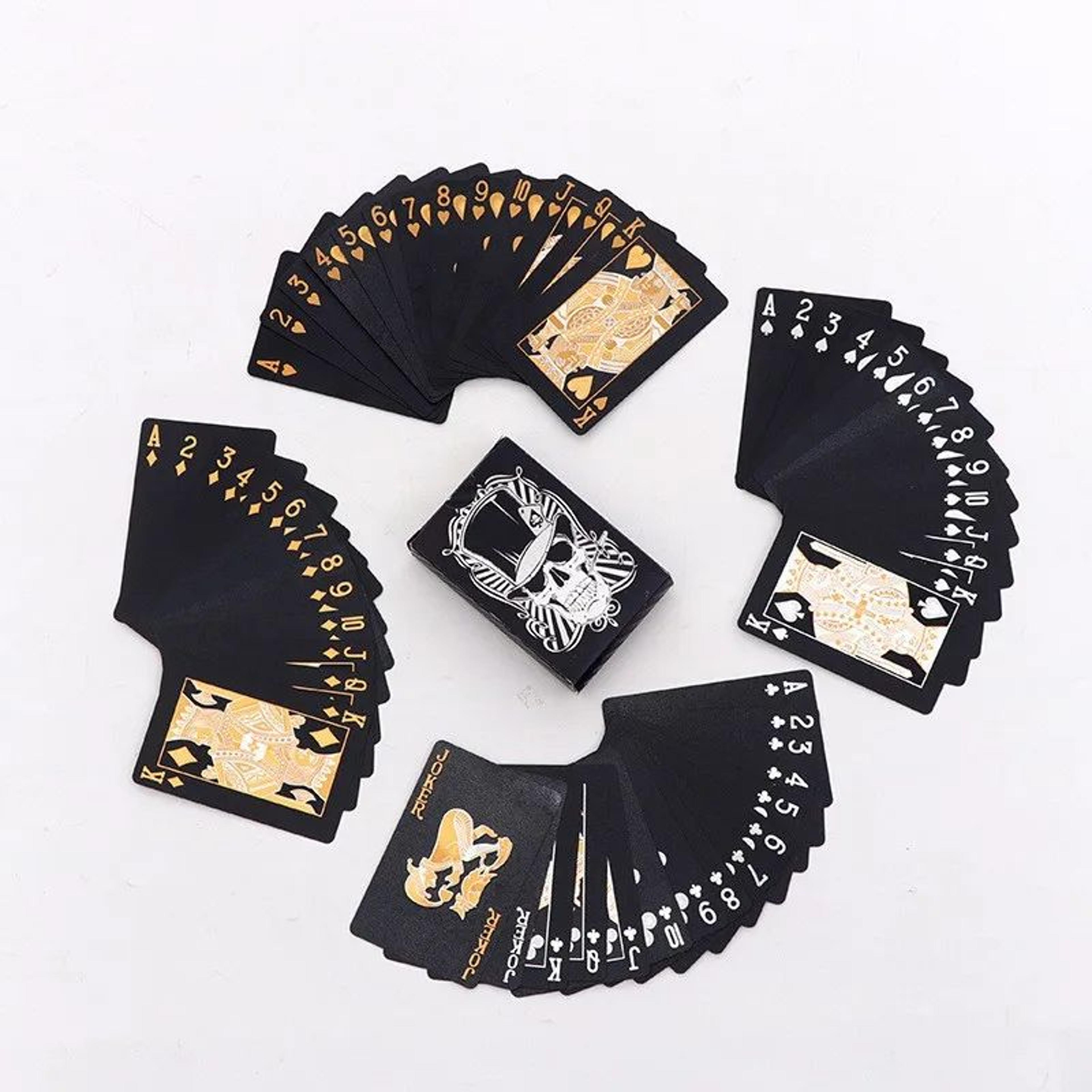 Royal Skull Waterproof Playing Cards  Luxury Gold  Silver Foil Poker Deck 7