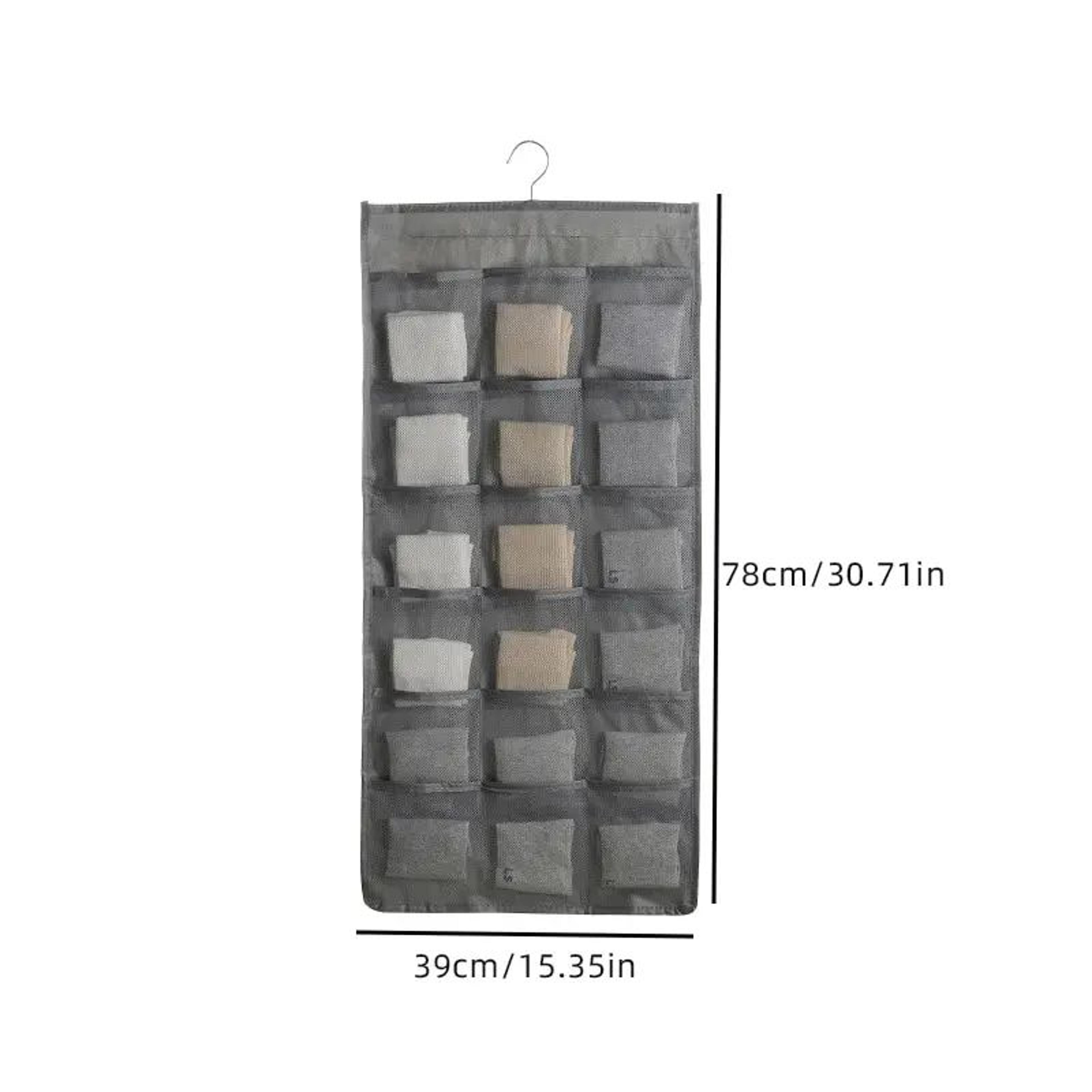 DualSpace DoubleSided Hanging Underwear Organizer  Foldable Wardrobe  Wall Storage Bag For Socks An 6