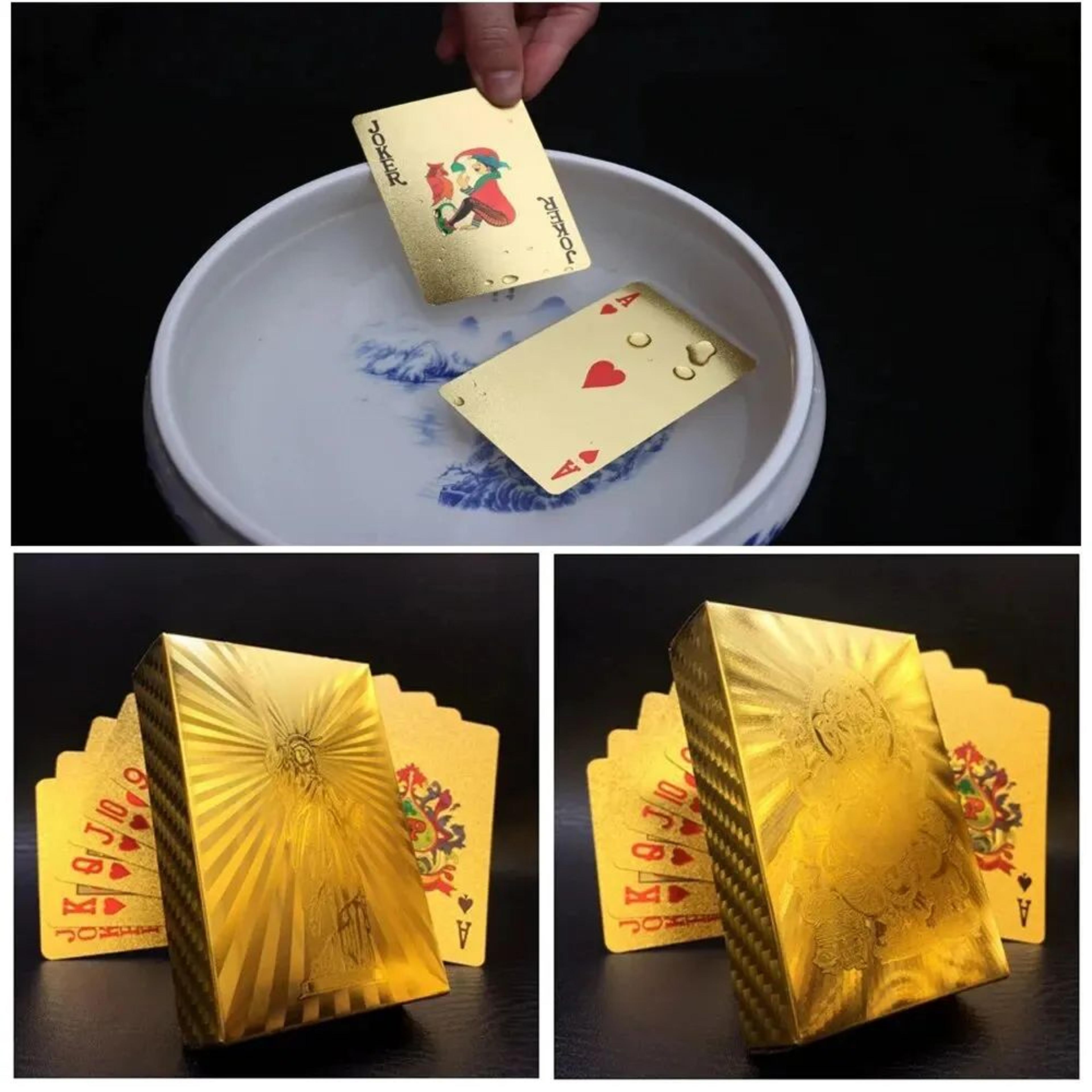 55pcs RoyalLux 24K Gold Foil Playing Cards  Waterproof Plastic Poker Deck 5