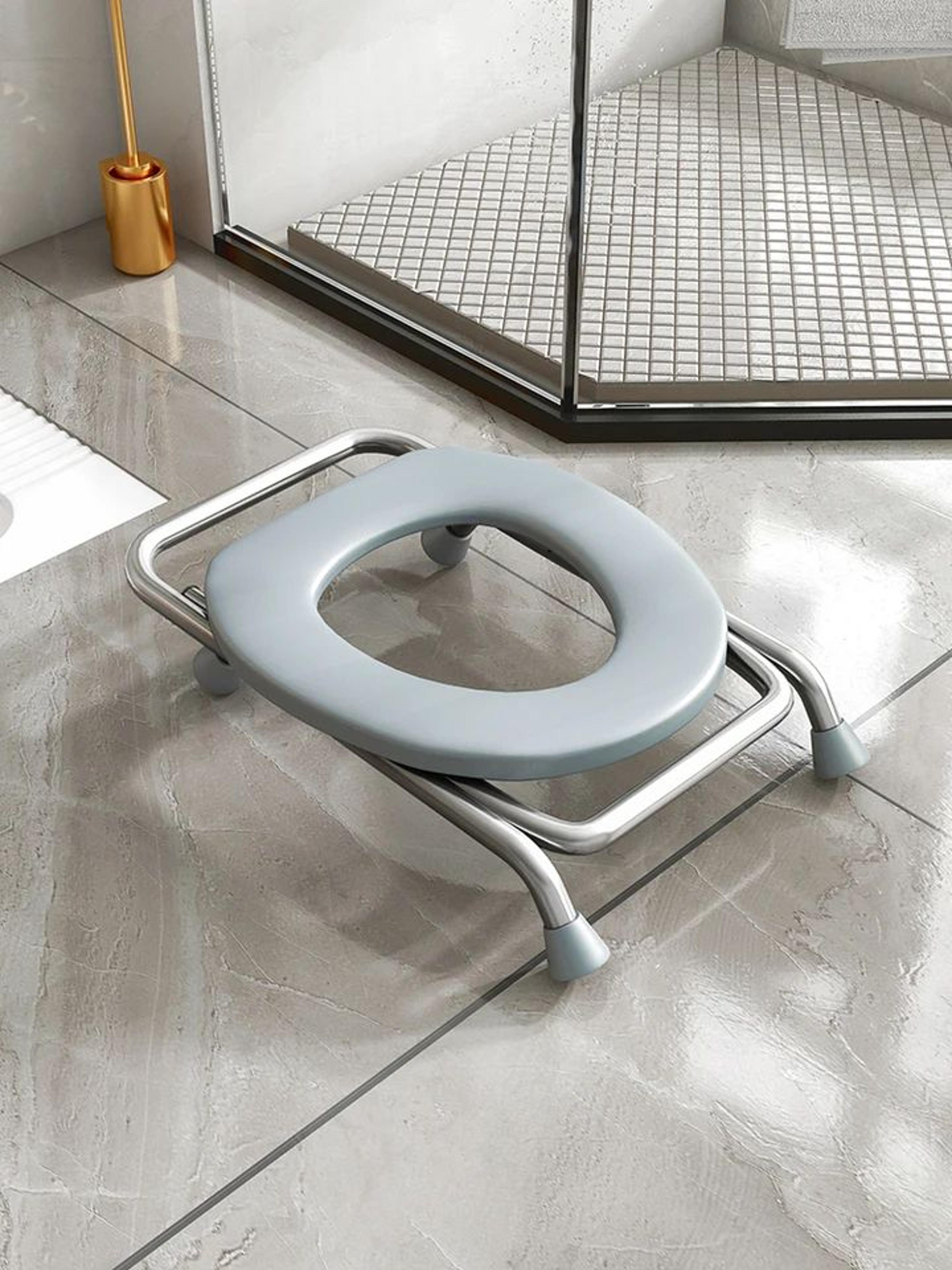 Foldable Stainless Steel Bedside Commode Chair  Portable Toilet Chair For Elderly  Pregnant Women 5