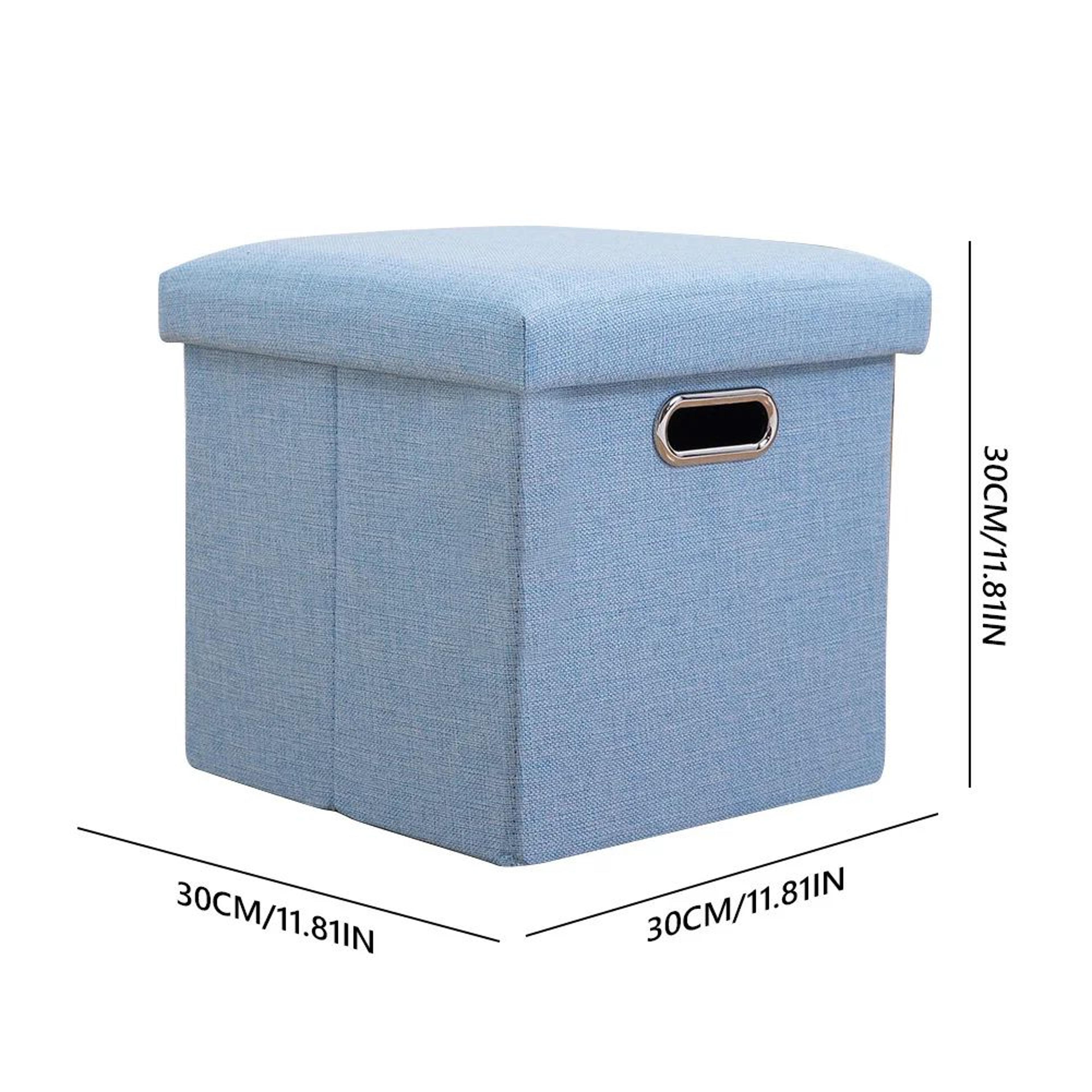 Folding Storage Ottoman Cube  Collapsible Footrest Stool With Padded Lid For Living Room  Dorm 5