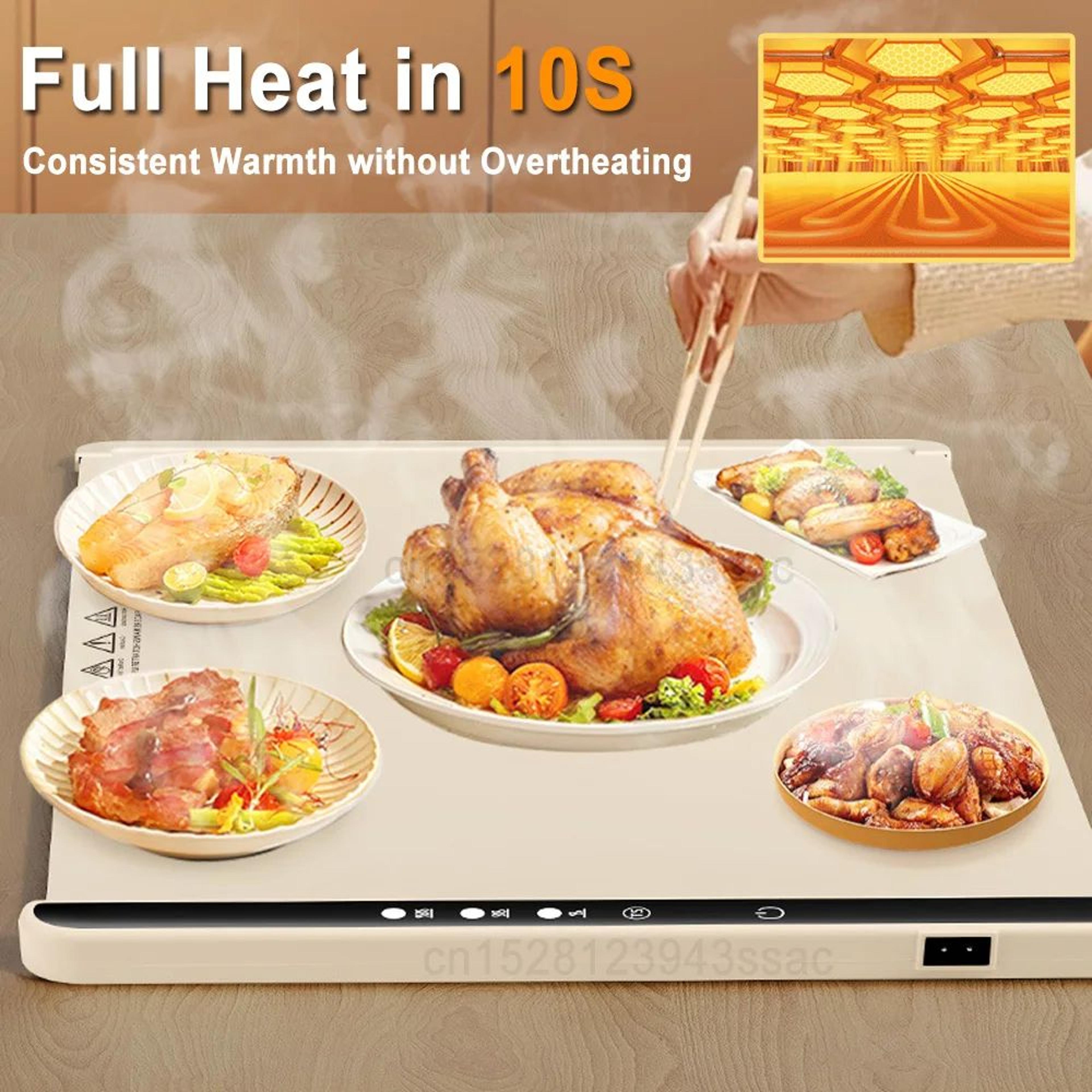 Cooskr Foldable Electric Warming Tray  Portable Full Surface FastHeating Food Warmer Mat 2
