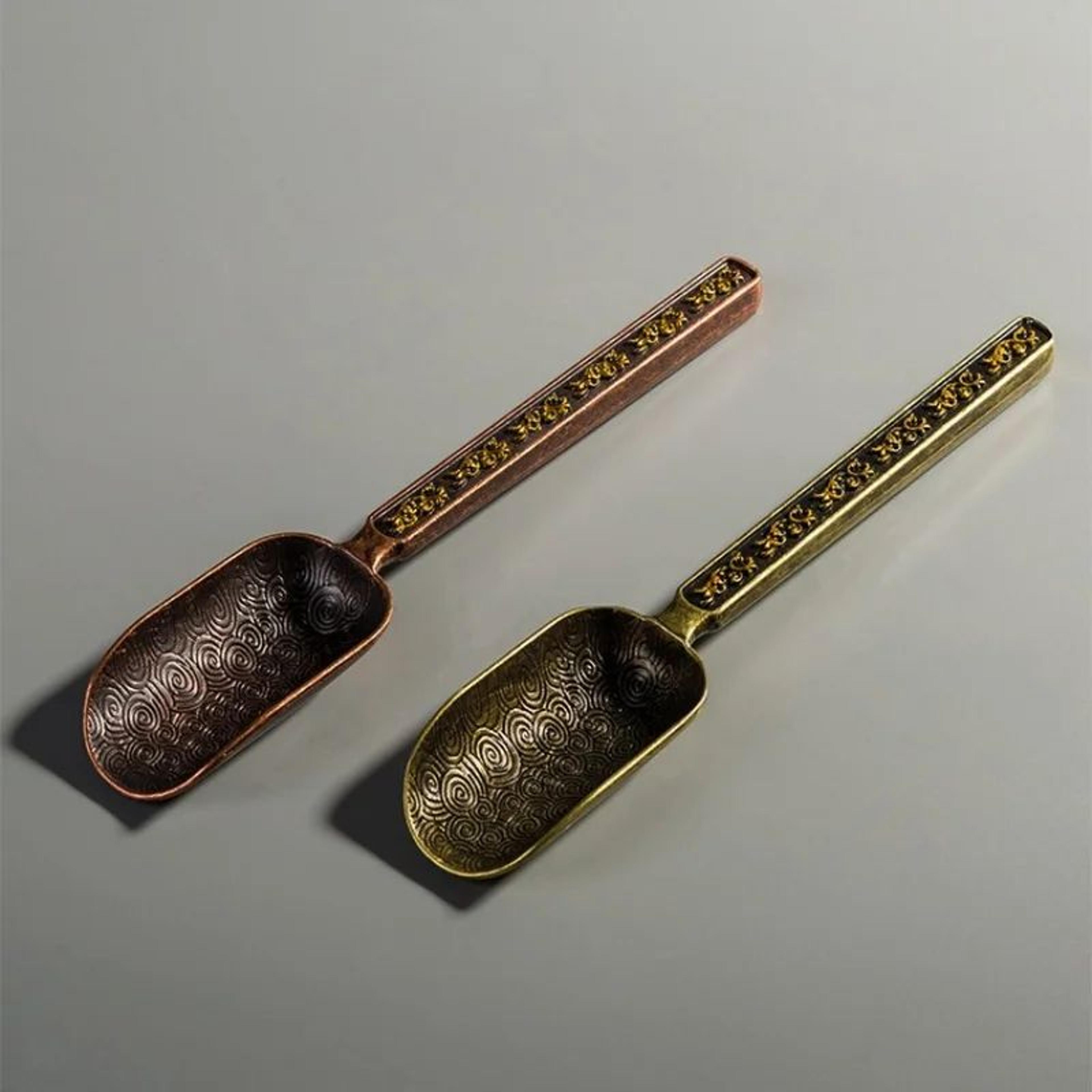CloudElegance Alloy Tea Spoon  Retro Auspicious Cloud Kung Fu Tea Shovel Tool 4