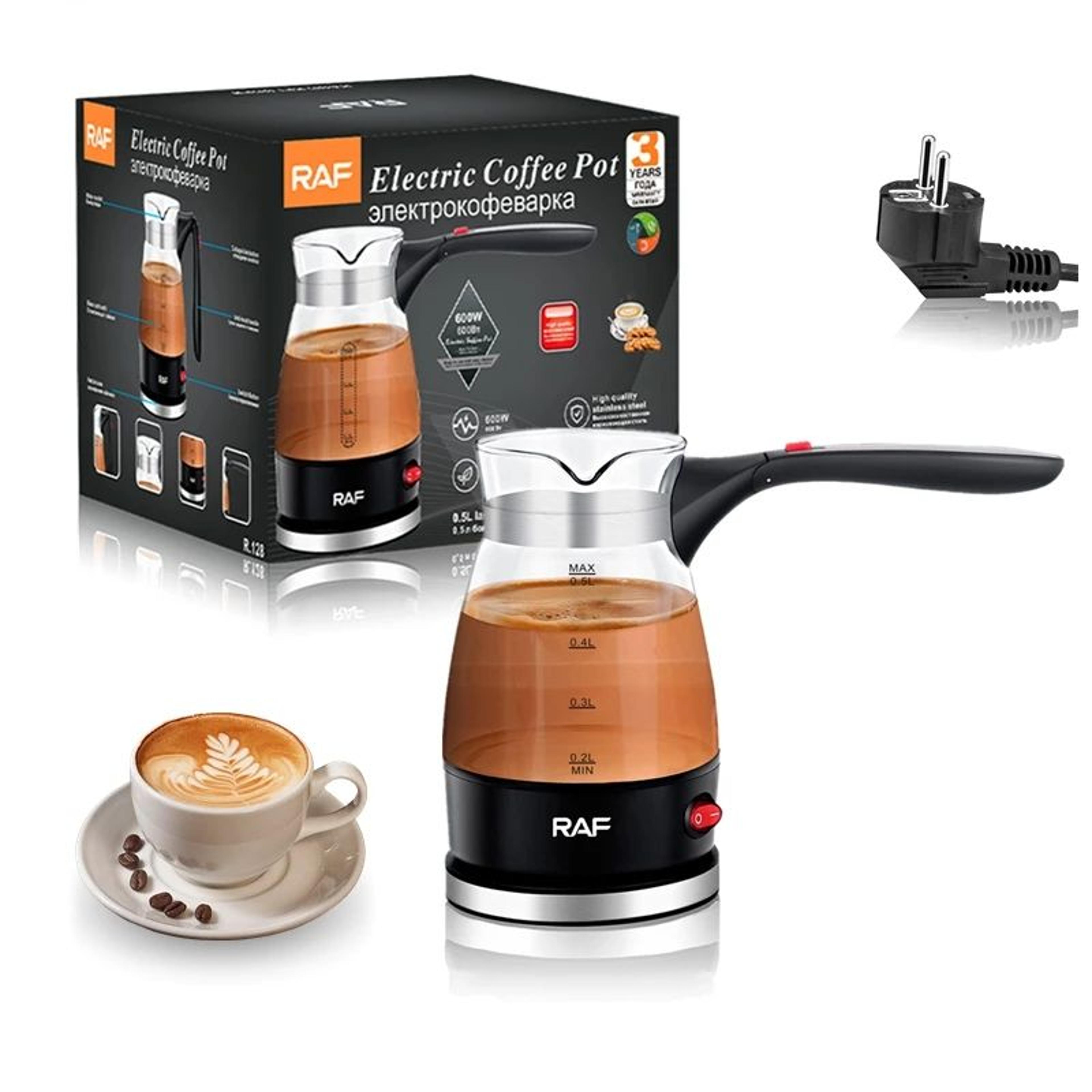BrewMaster 600W Electric Turkish Coffee Maker  169 Oz Glass Mocha Pot For Greek  Italian Coffee 0