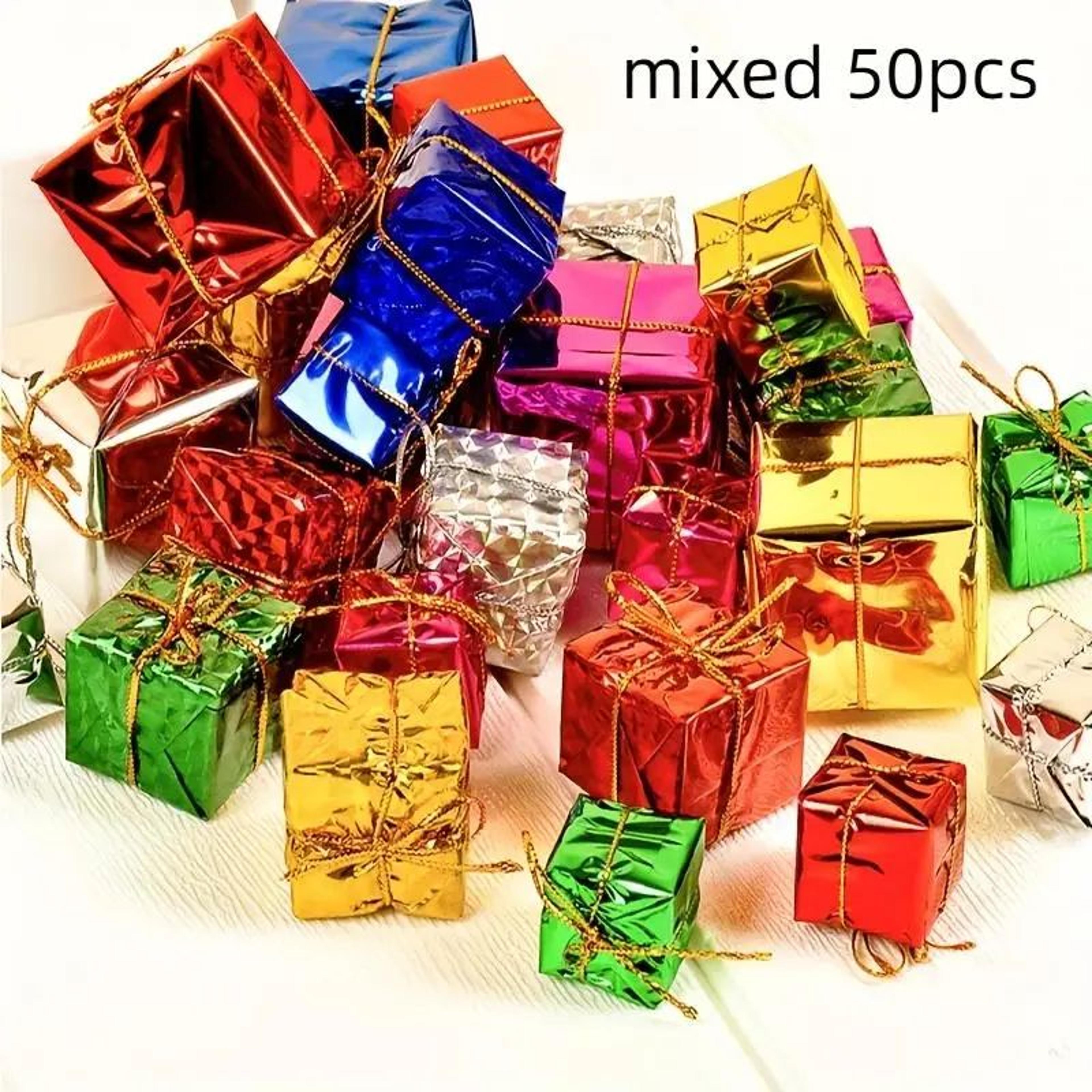 FestiveGlow Mini Christmas Gift Box Ornaments For Tree  DIY Party Decor 50Piece Set 6