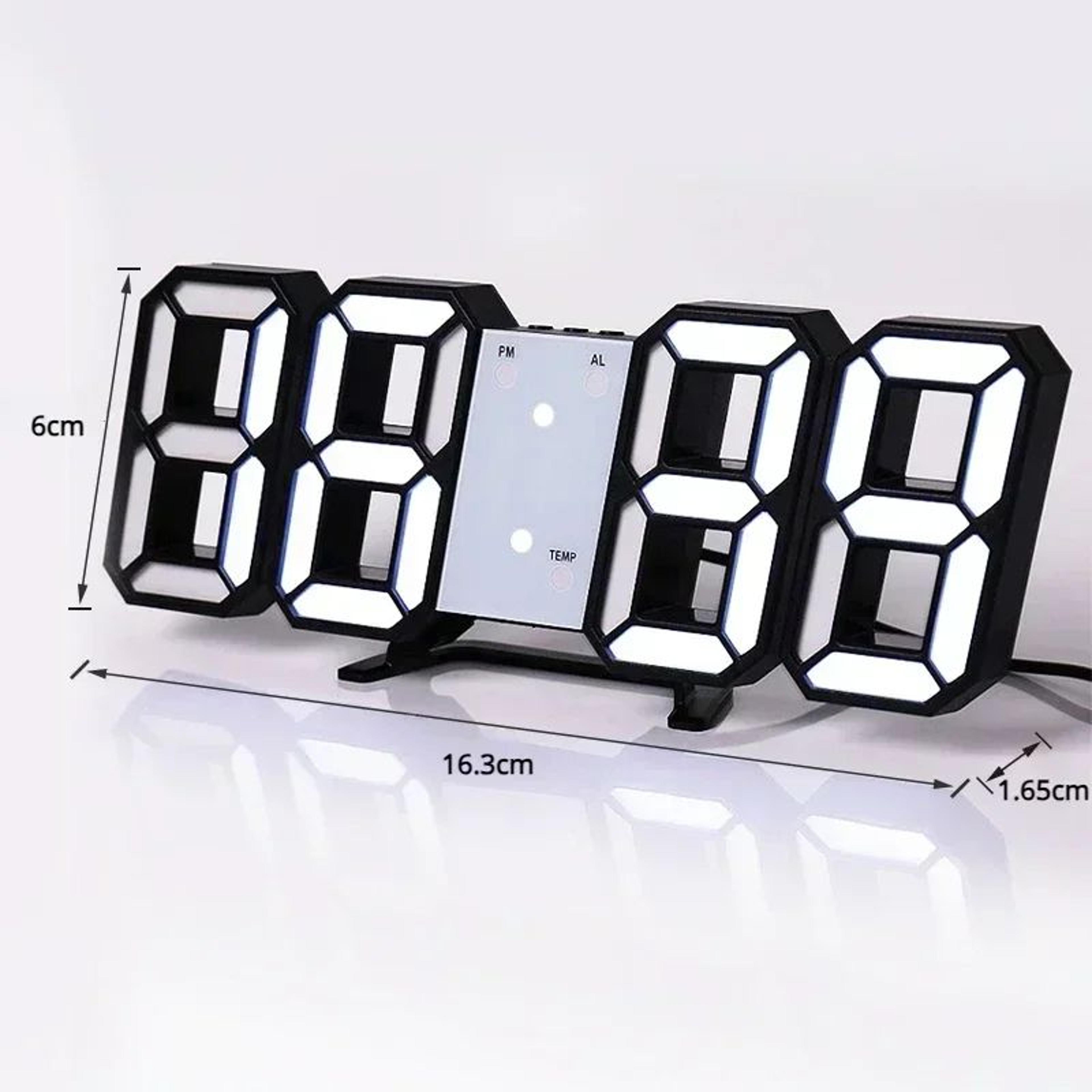 3D LED Digital Wall Clock With Night Mode  Modern USB Powered Room Decor Clock 4