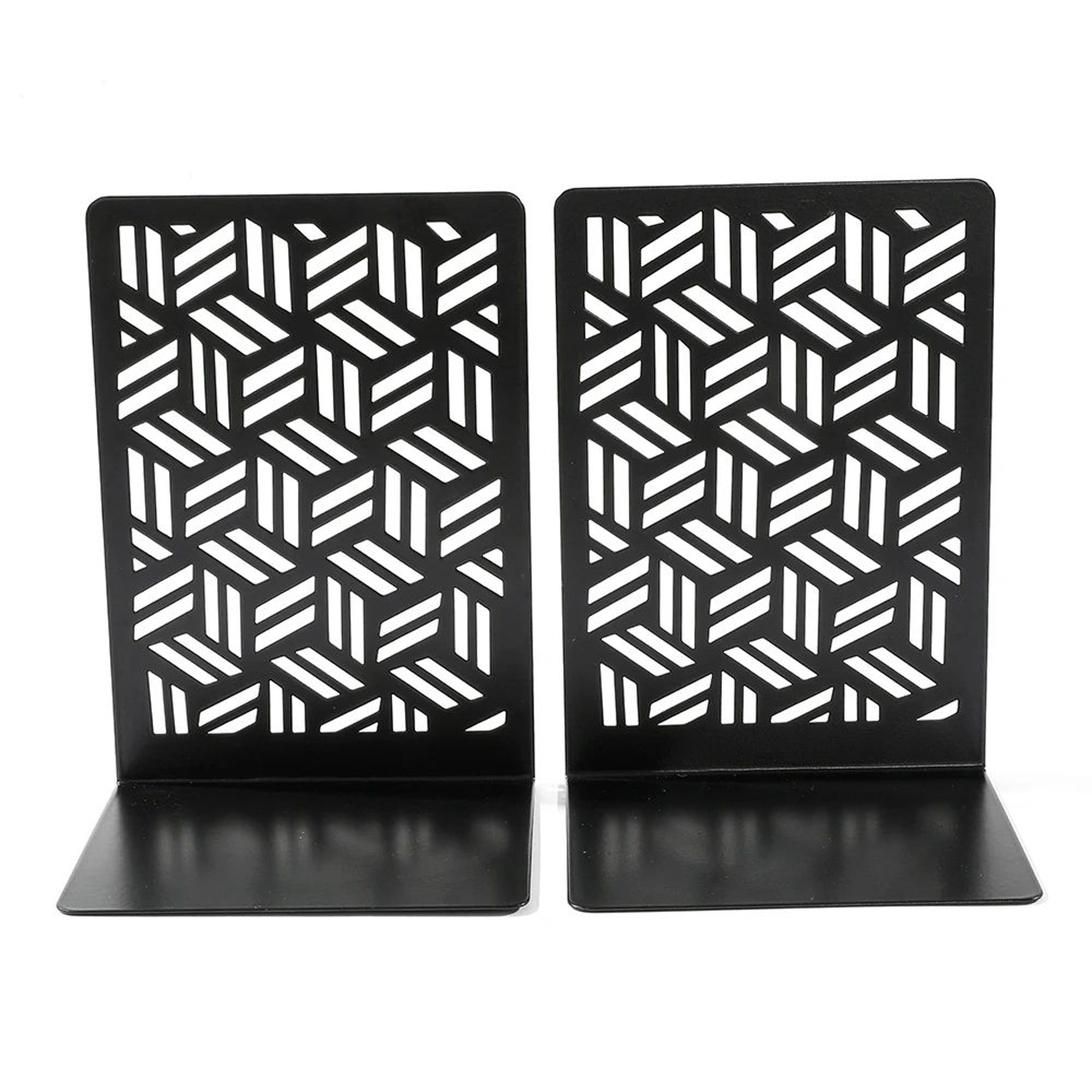 Crafted Door Design Metal Bookends  Heavy Duty NonSlip Decorative Book Holders 3