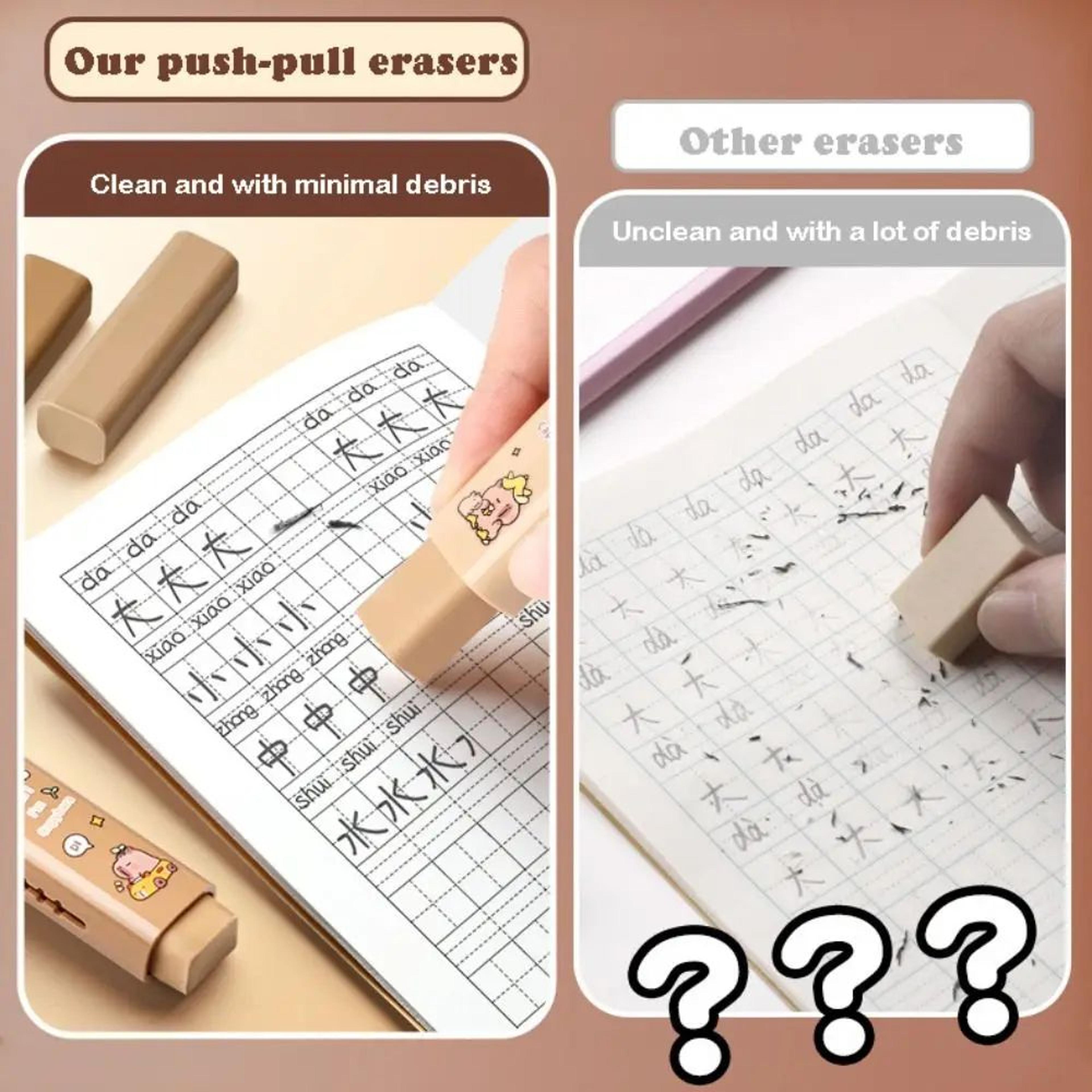 Cute Capybara PushPull Eraser  Replaceable Core Cartoon Silicone Correction Tool 4