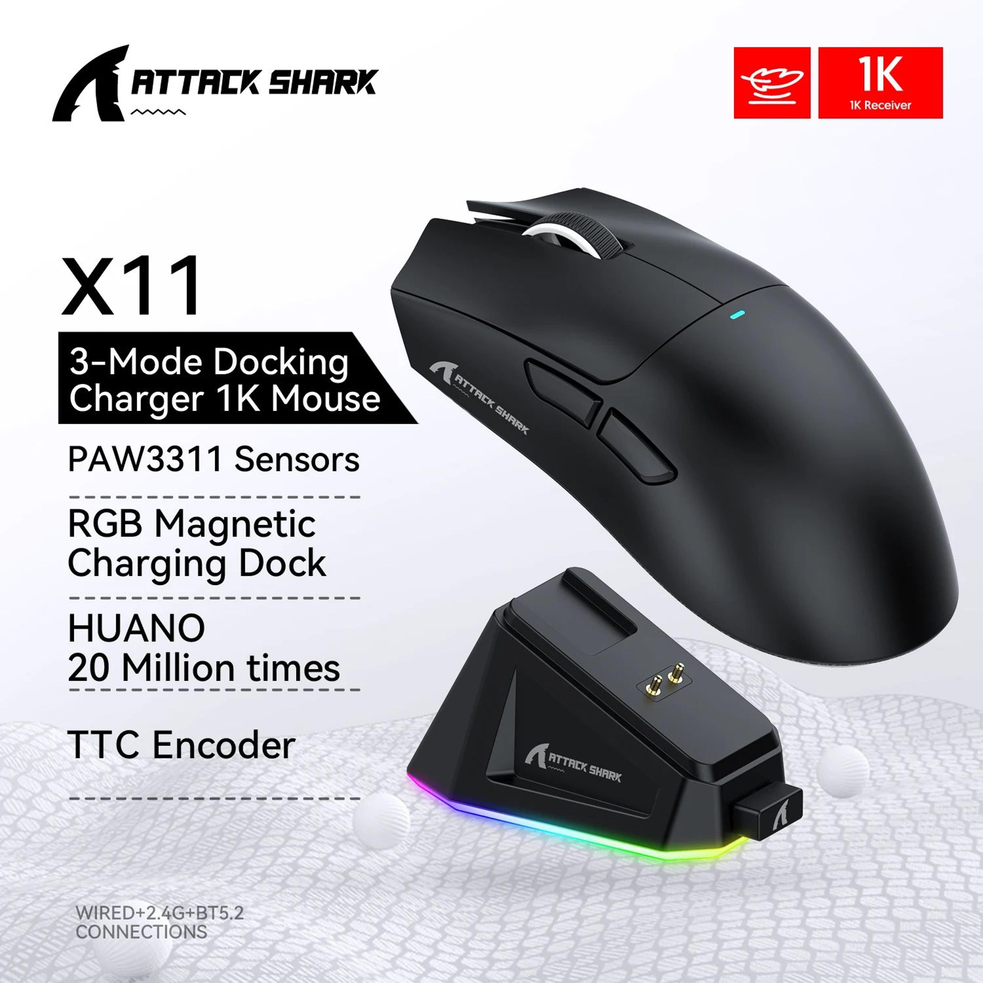 Attack Shark RGB Wireless Gaming Mouse  TriMode Bluetooth Lightweight FPS Mouse 12