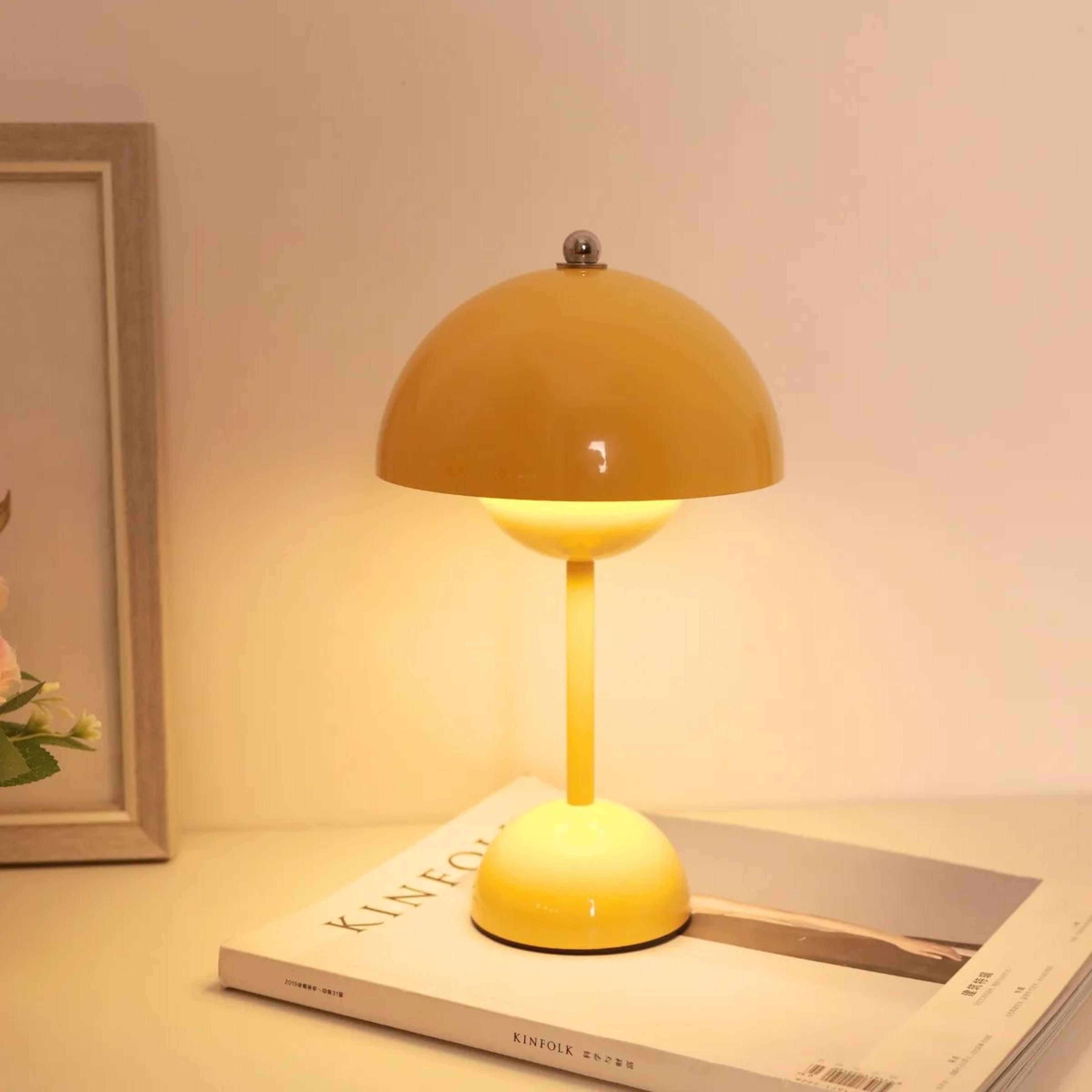 USB Rechargeable LED Flower Bud Touch Lamp  3Color Dimmable Bedside Table Light 7